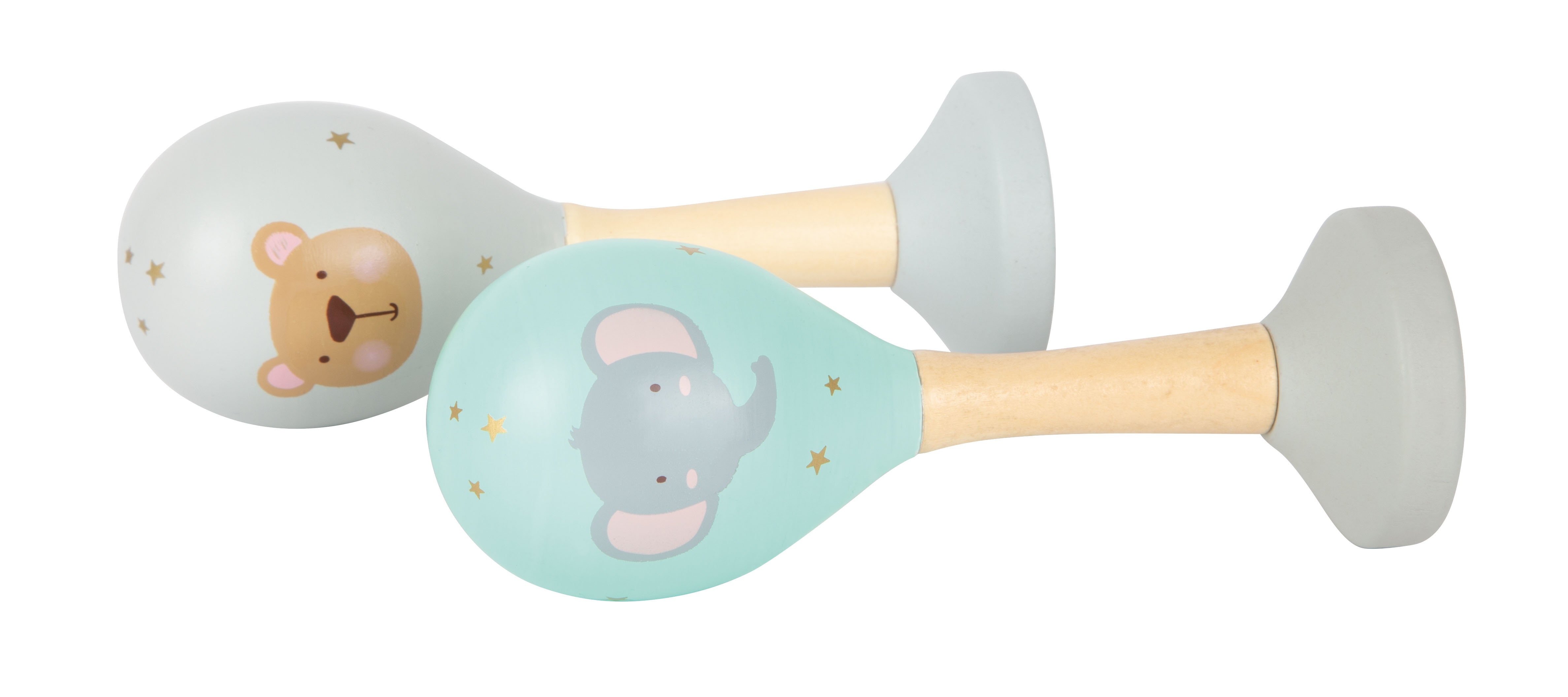 Musikalische Rasseln mit Tiersymbolen