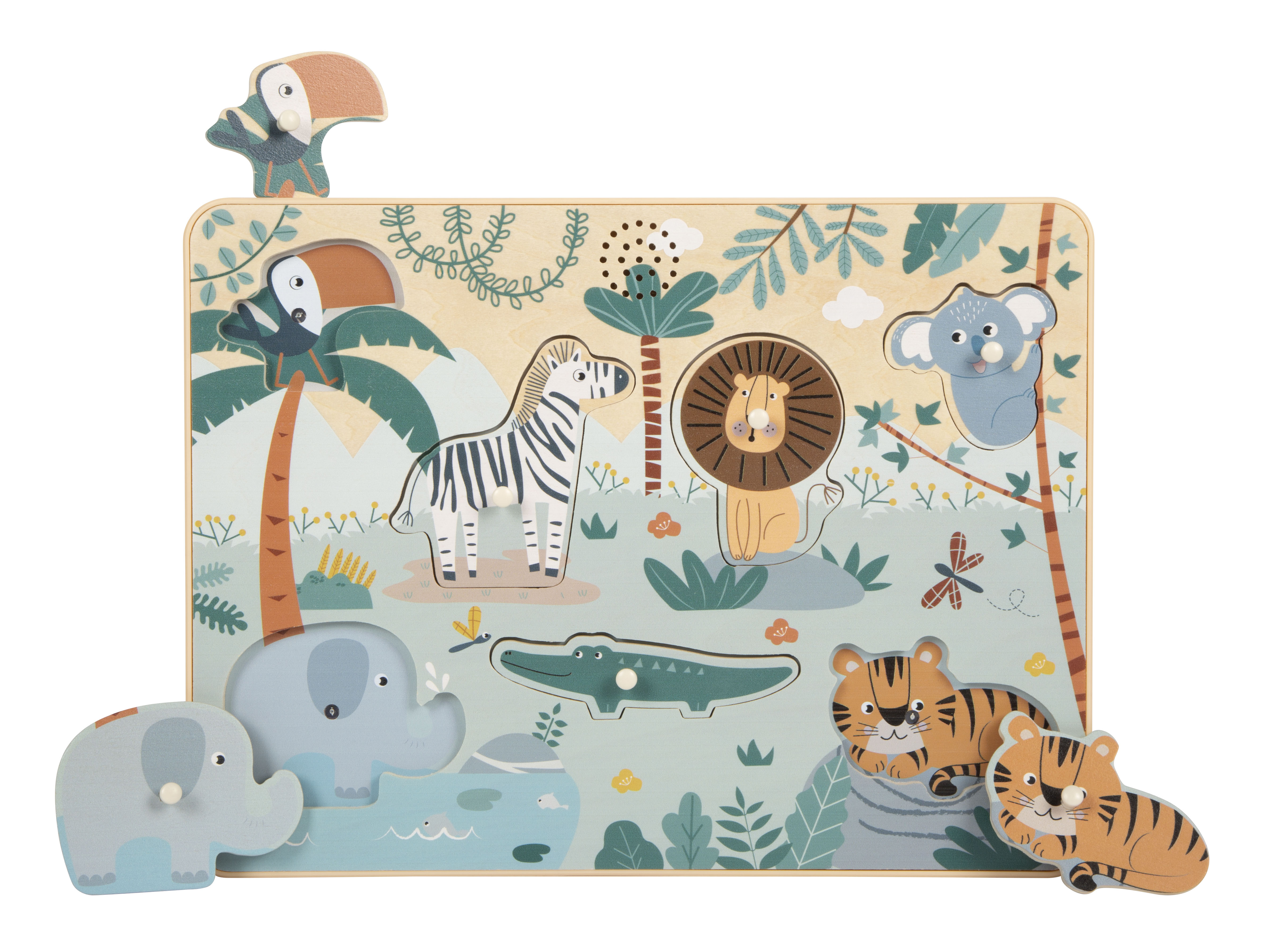 Setzpuzzle Tierlaute mit Tukan-Geräusch