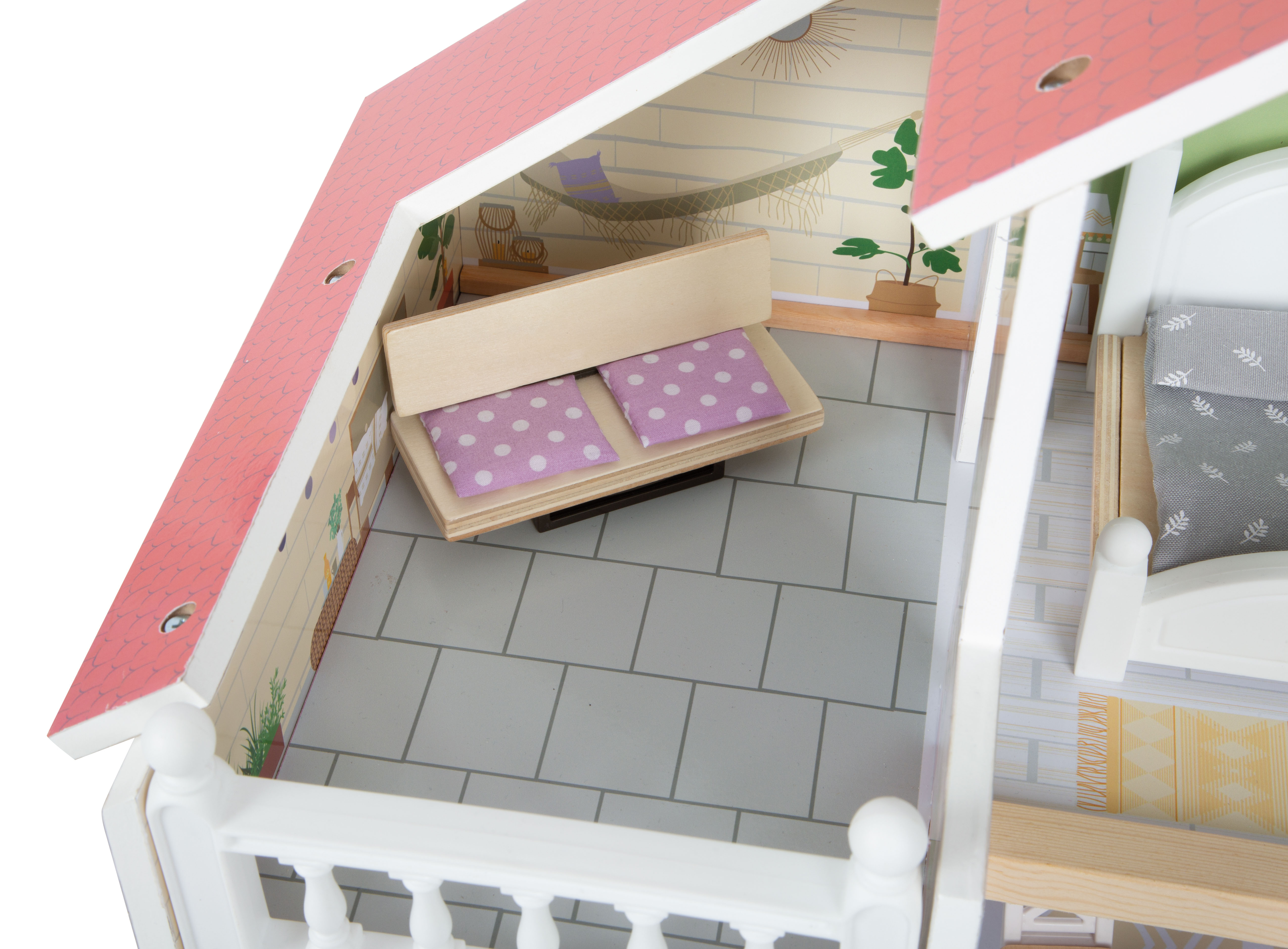 Puppenhaus mit Dachterrasse für Kinder