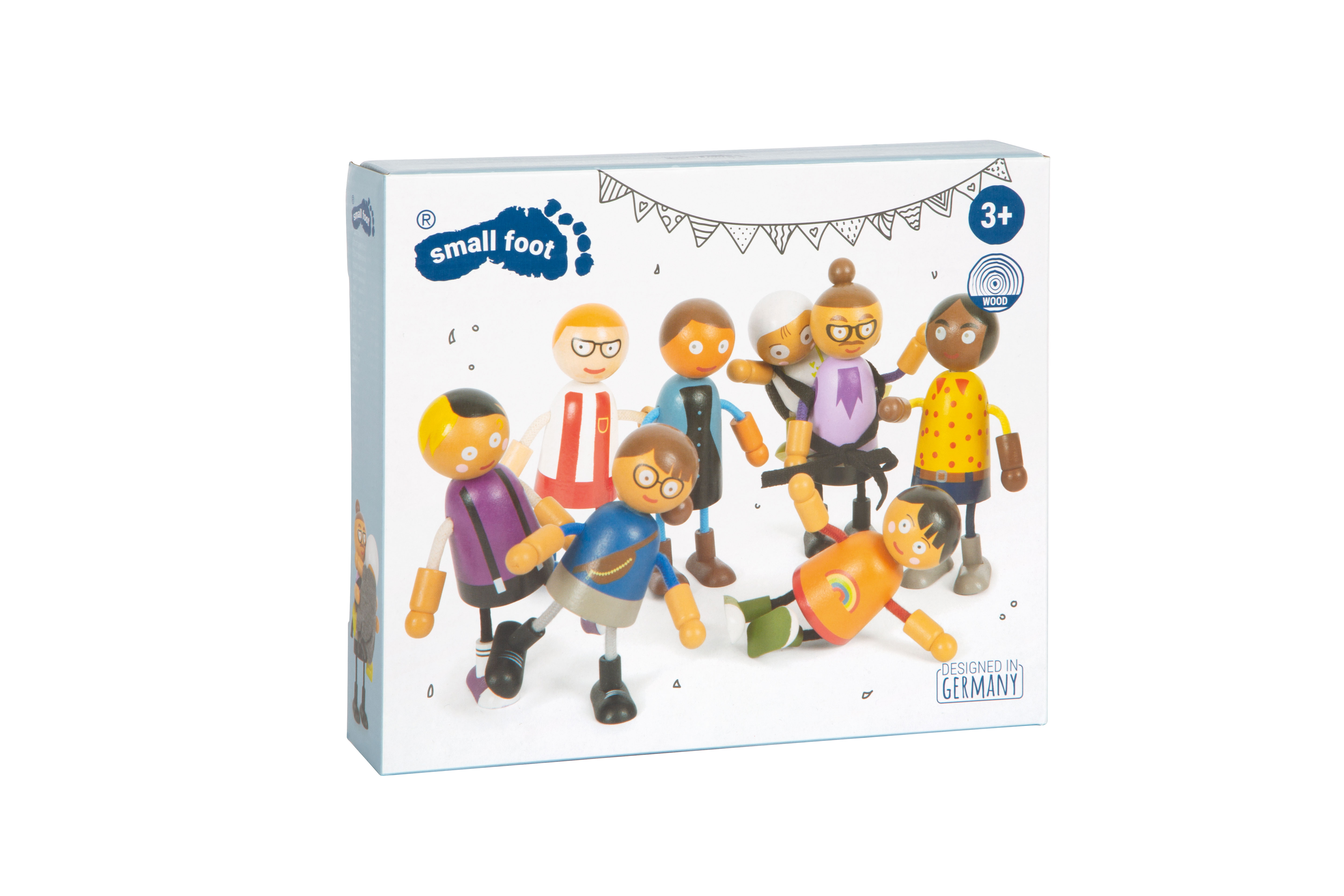 Biegepuppen-Familie mit Baby für Kinder