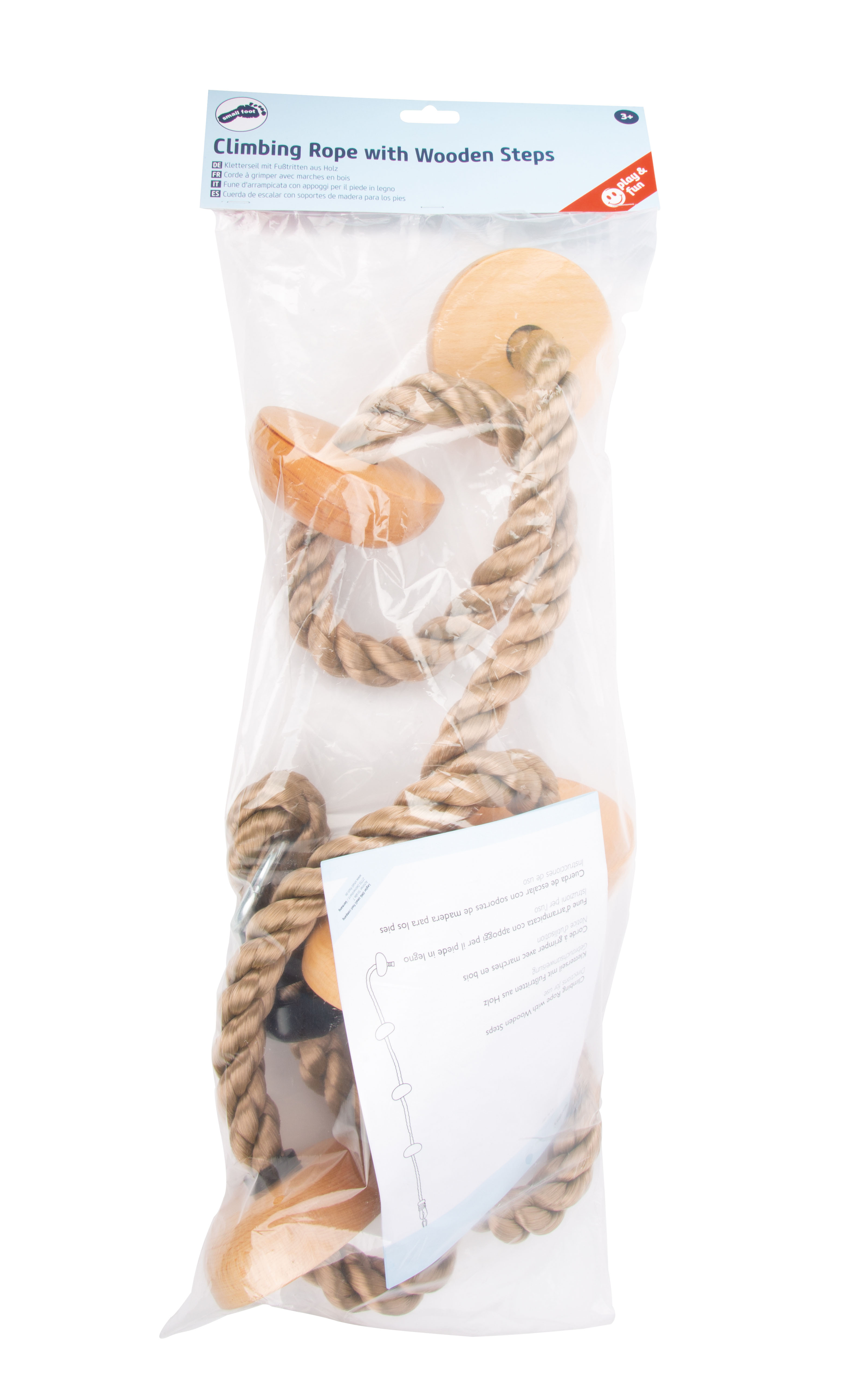 Kletterseil mit Fußtritten aus Holz für Kinder