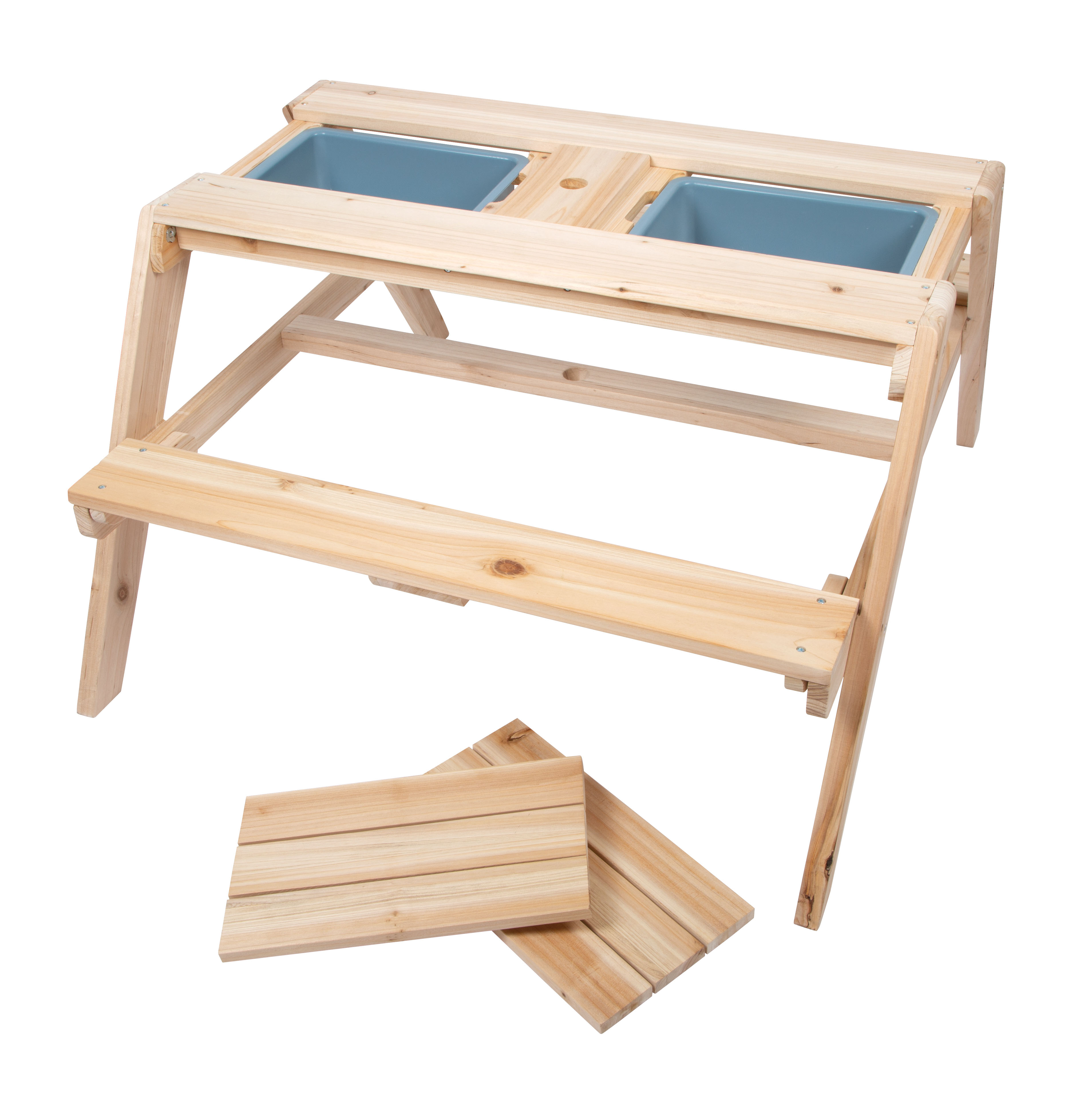 Sitzgruppe und Matschtisch aus Holz