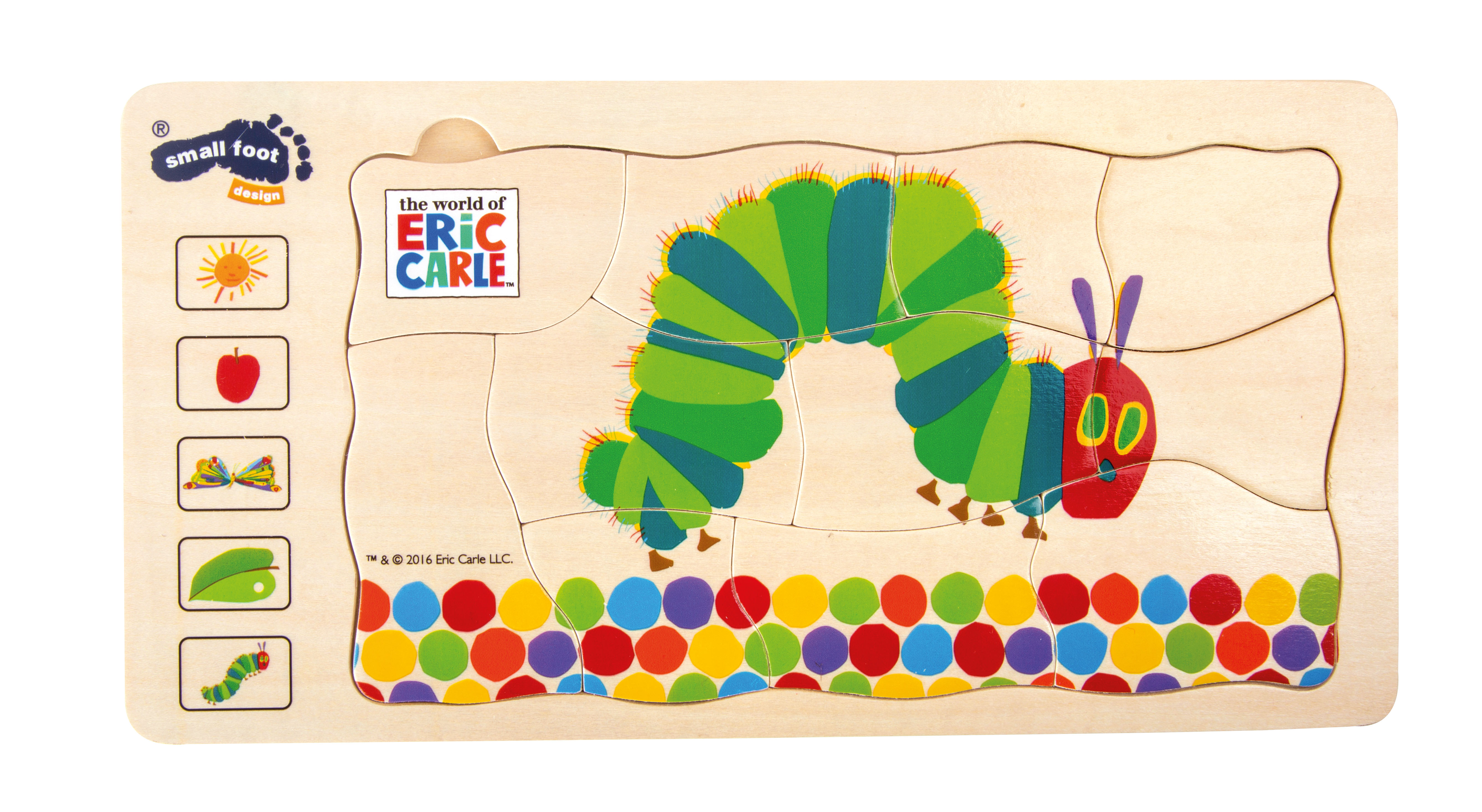 Schichtenpuzzle im Raupe Nimmersatt-Design