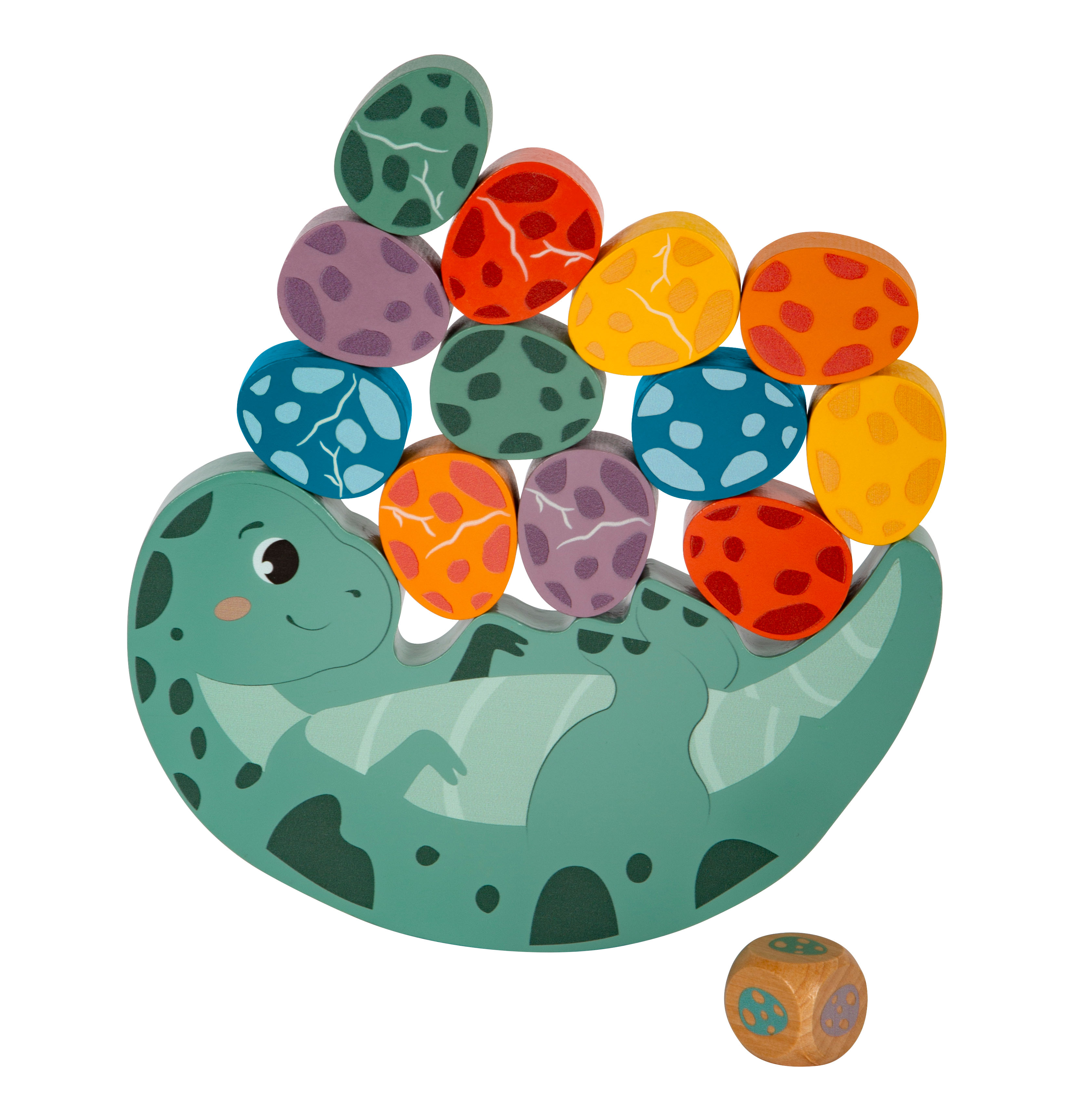 Grüner Dino aus Holz zum Spielen