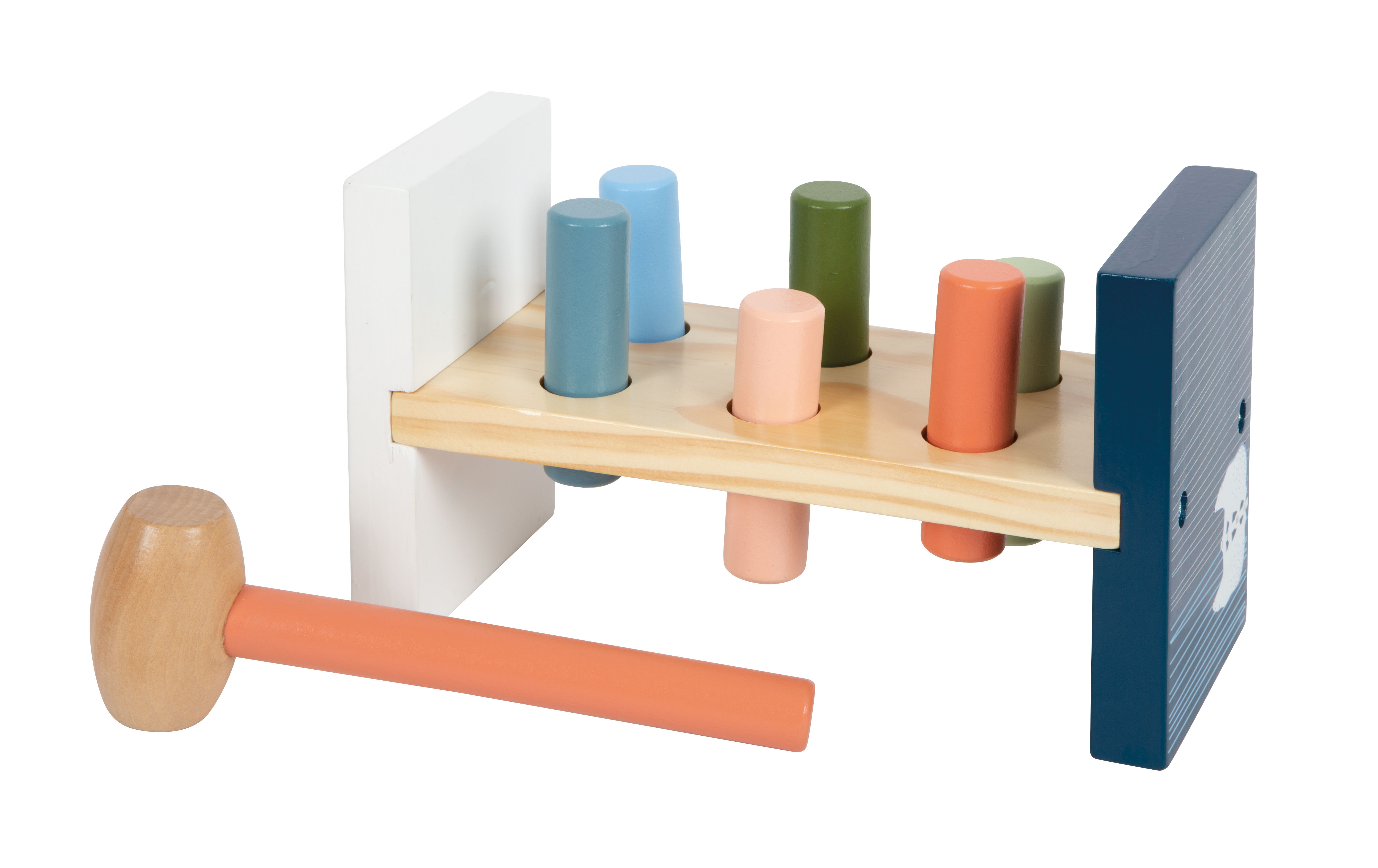 Klopfbank aus Holz mit Arktis-Motiven