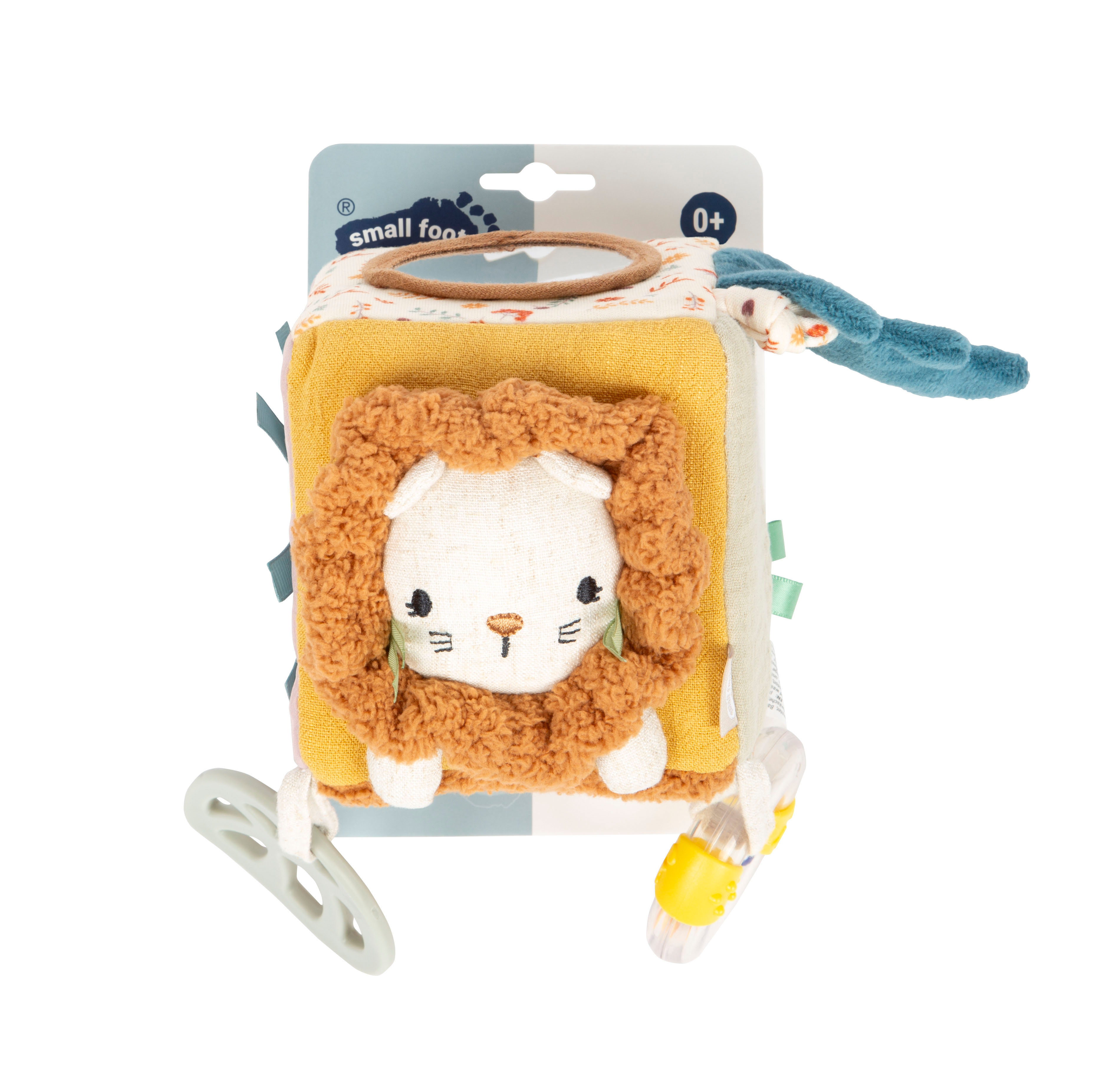 Babyspielzeug Spielwürfel aus Stoff Little Lion in der Verpackung