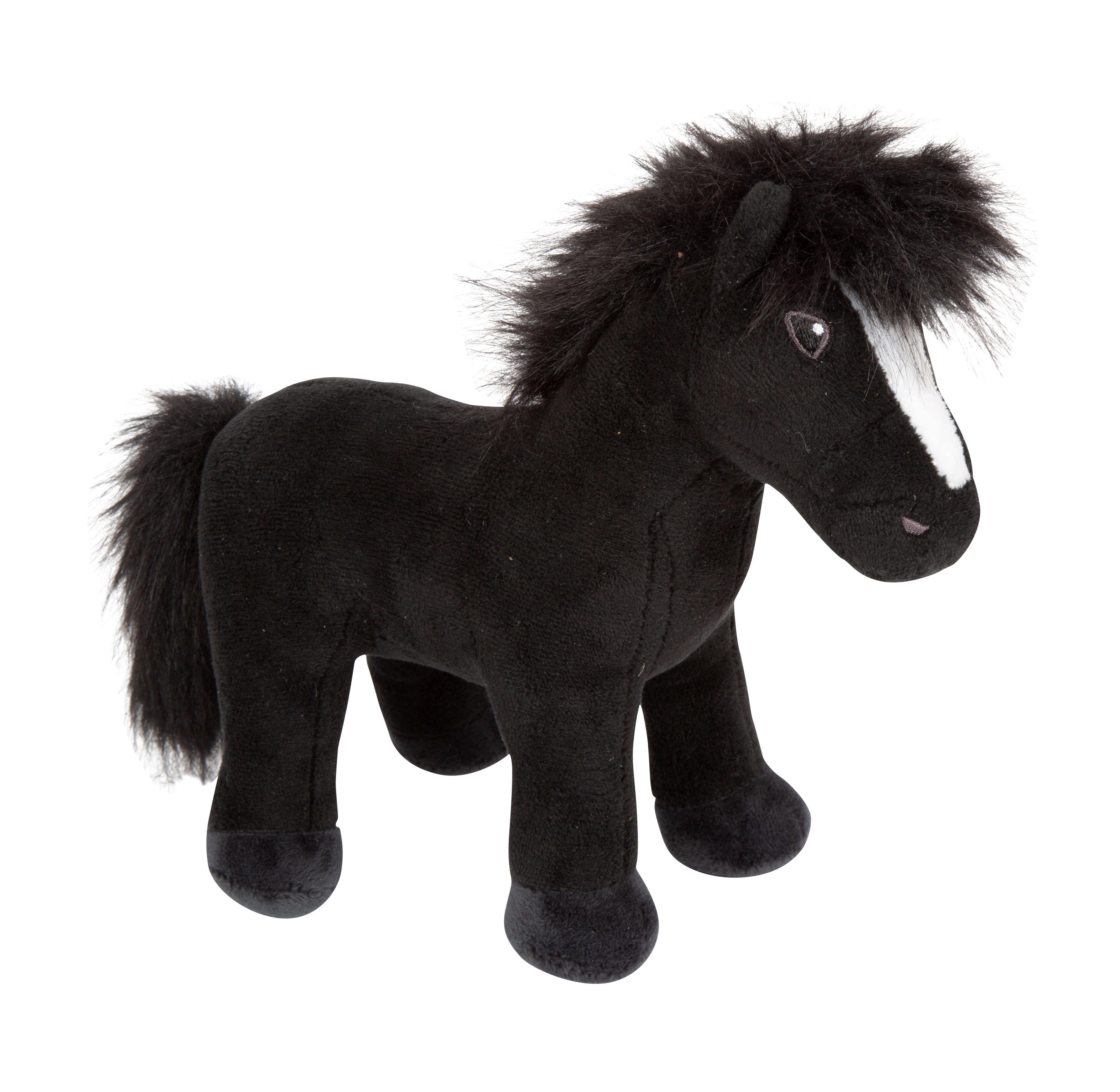 Blacky Plüschpferd schwarz mit Pony ohne Zubehör