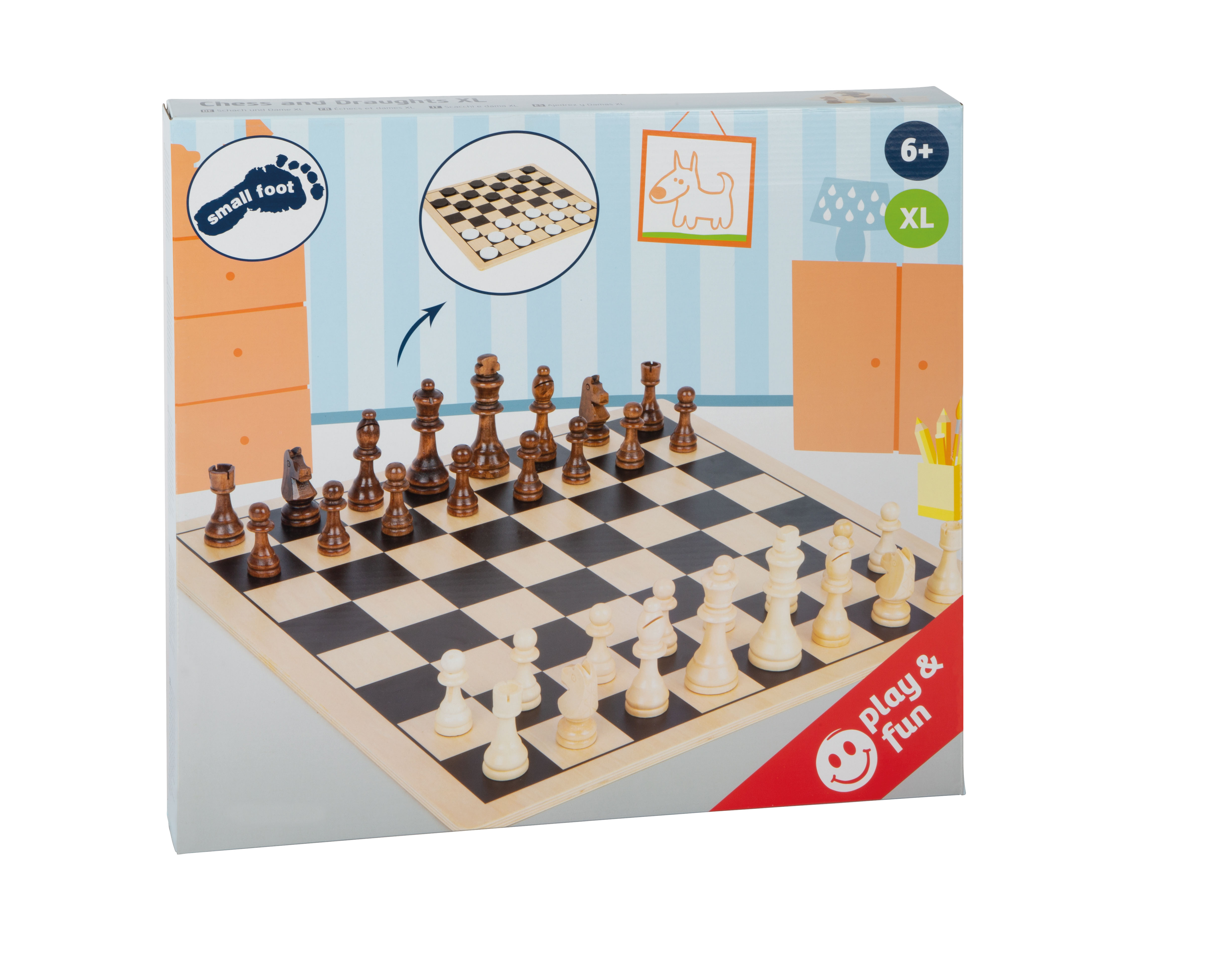 Schach und Dame XL für Kinder