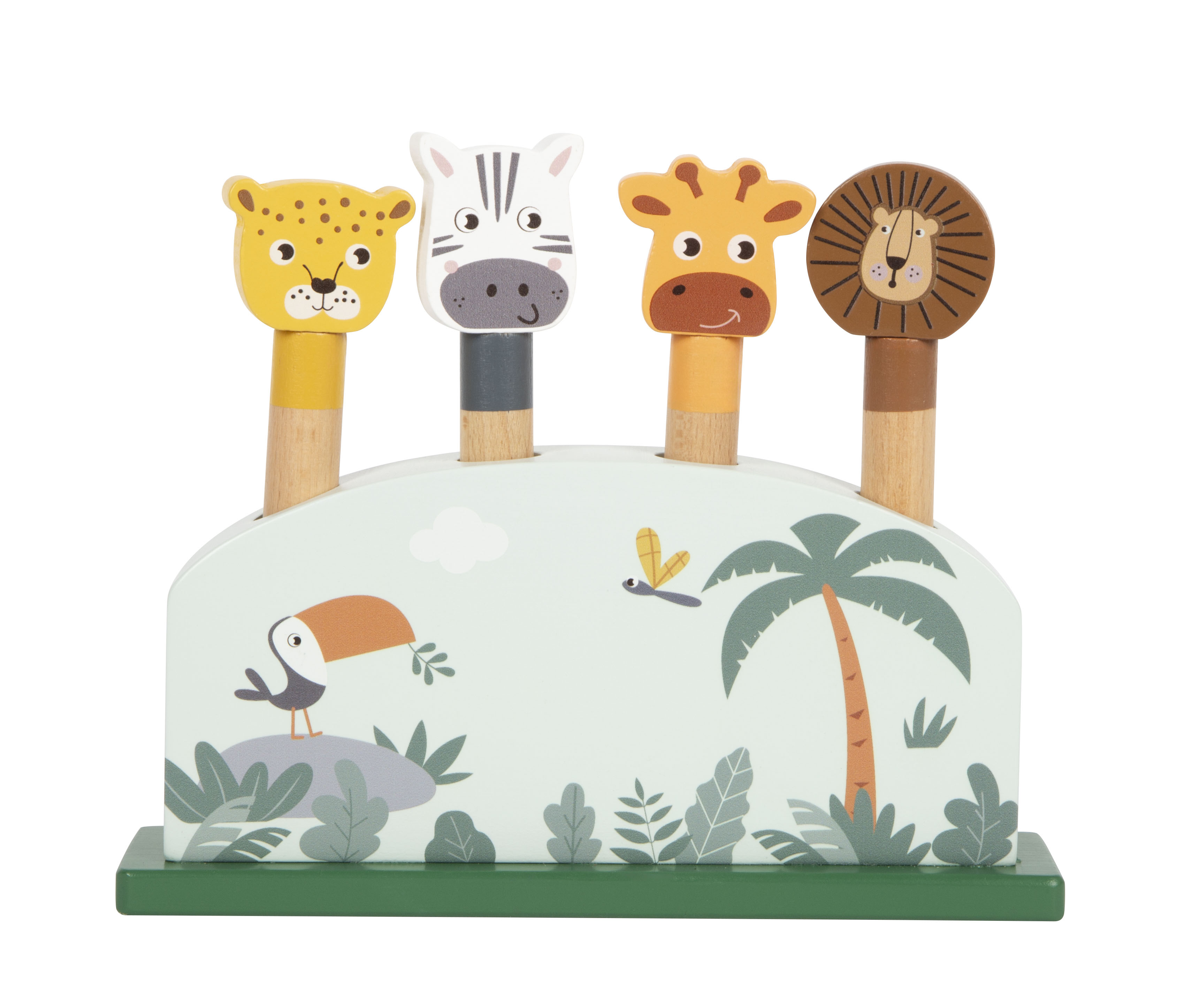 Steckspiel hüpfende Tiere frontal