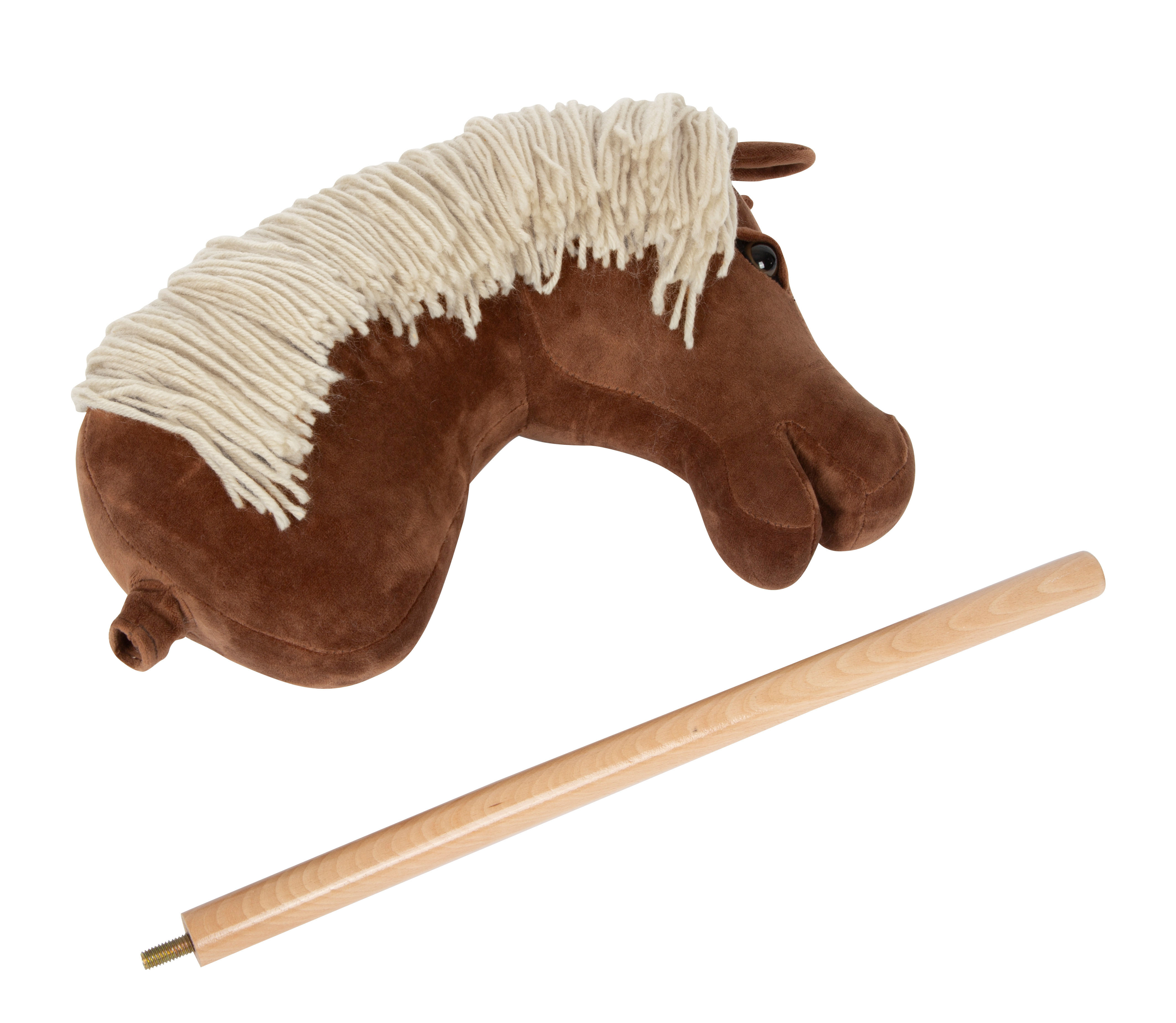 Dunkelbraunes Hobby Horse Rocco mit abschraubbarem Stab