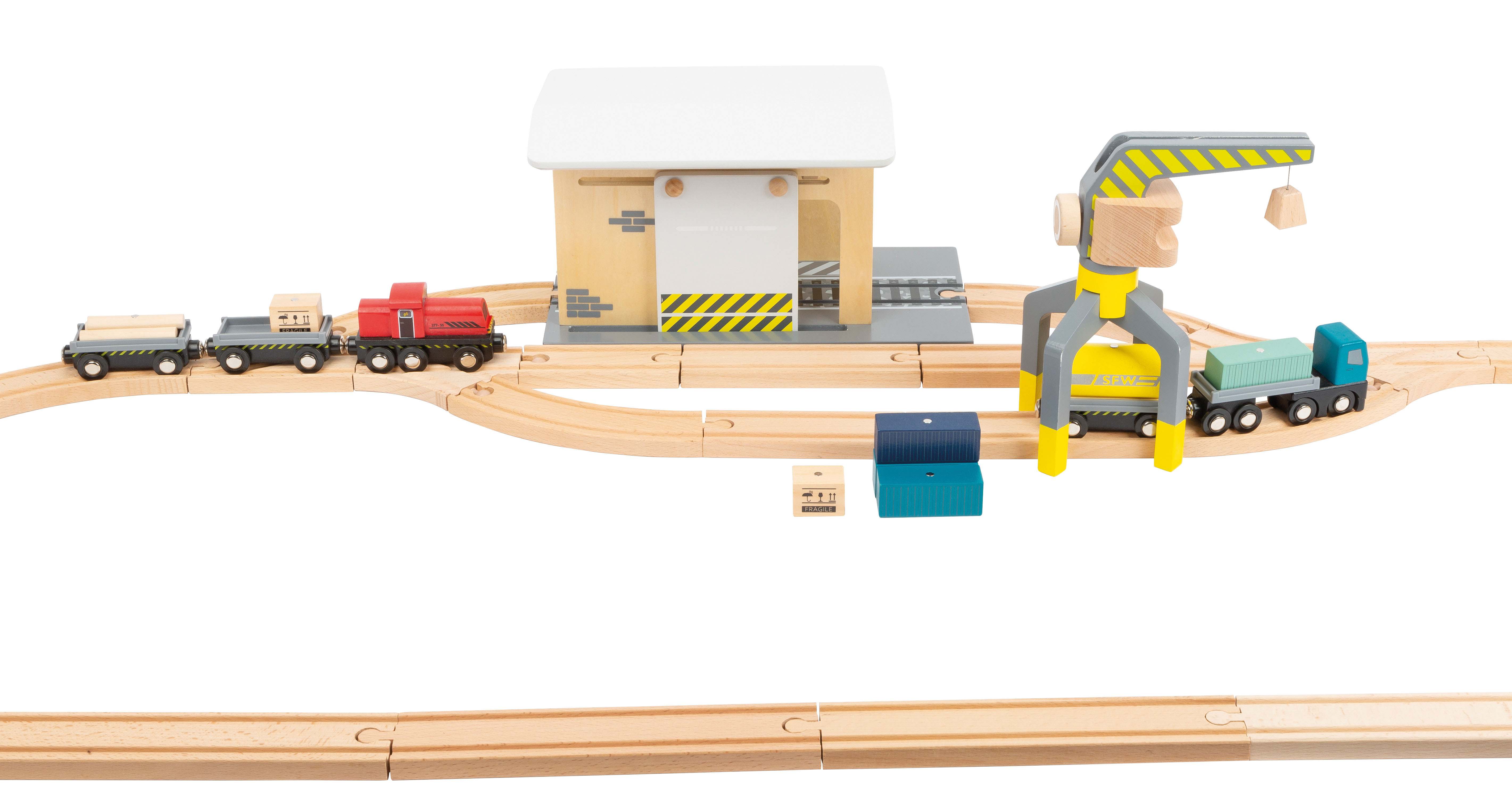 Güterbahnhof mit Zubehör für Kinder