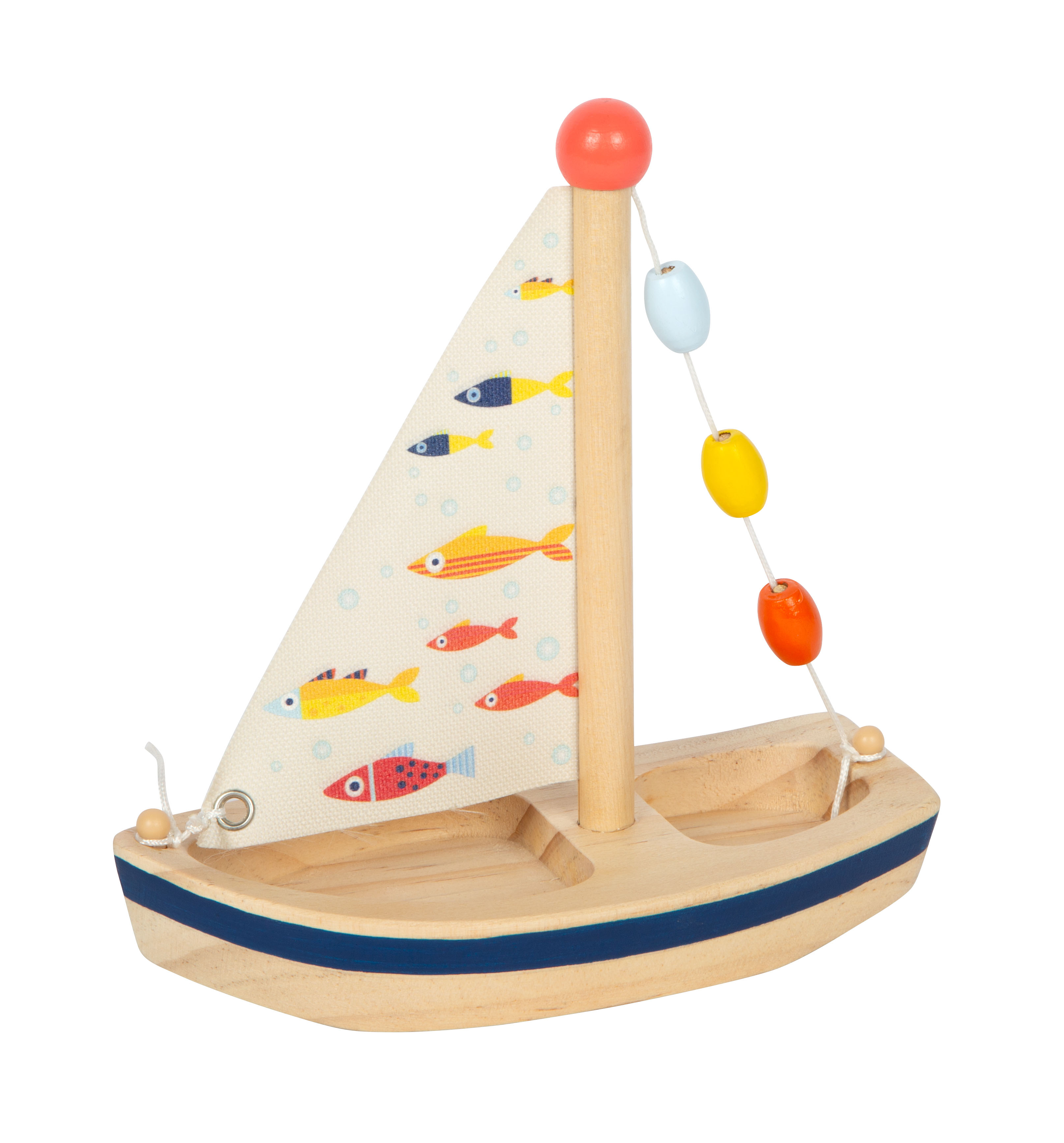 Holz-Segelboot mit Segel zum Spielen für Kinder