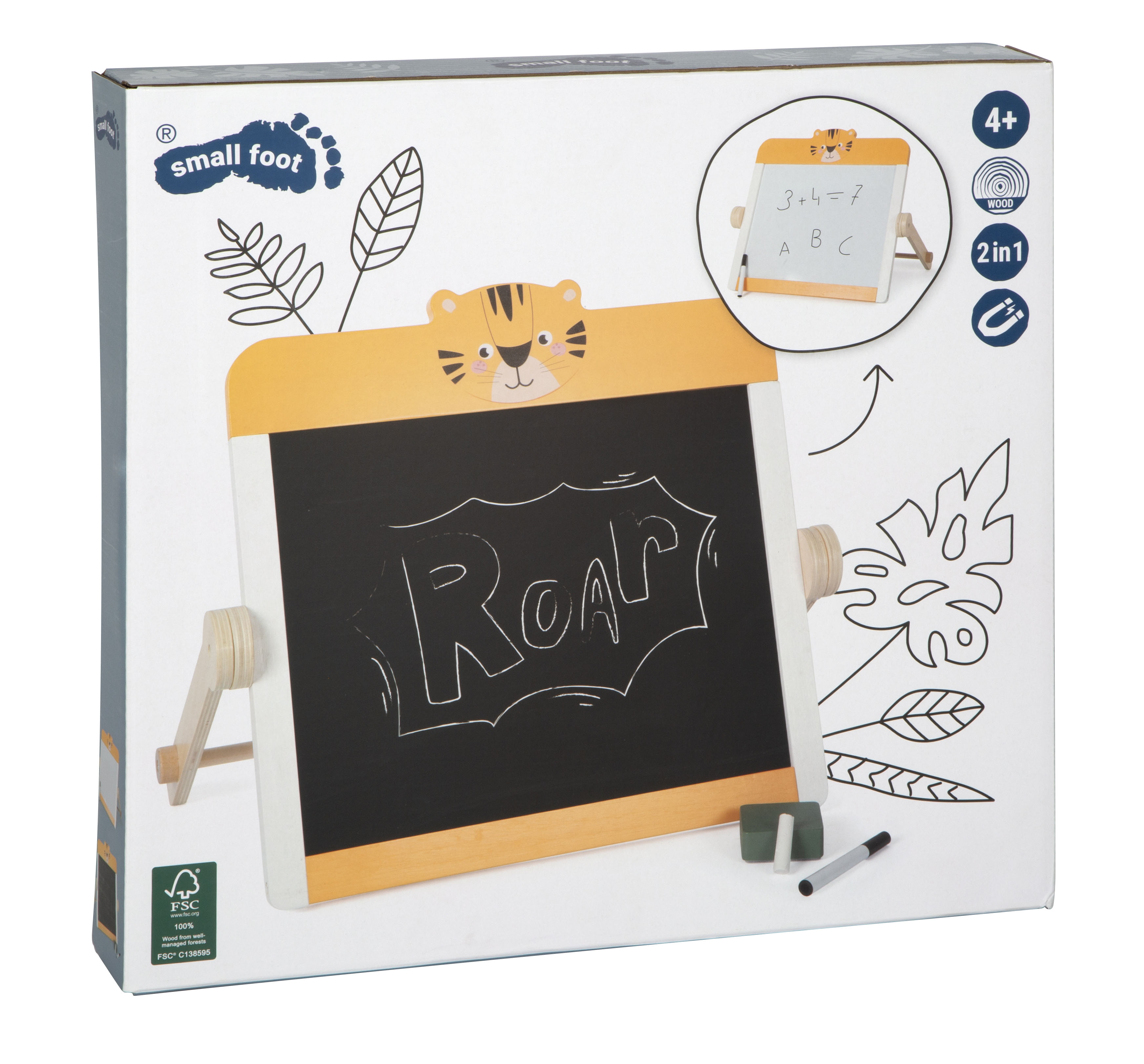 small foot Verpackung von wendbarer Tiger-Maltafel für Kinder