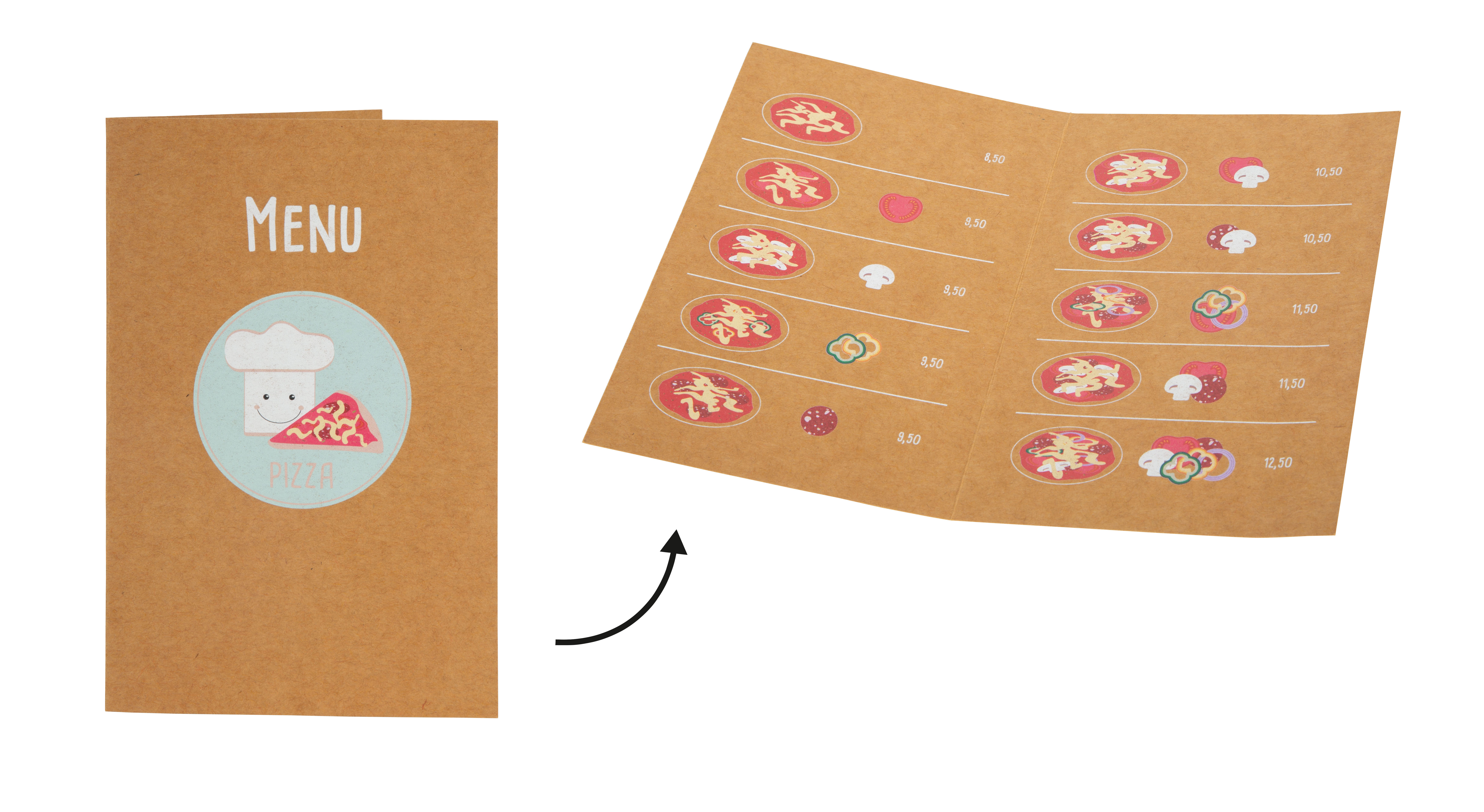 Pizza Set Mit Ofen Karte Menü Geschlossen Offen