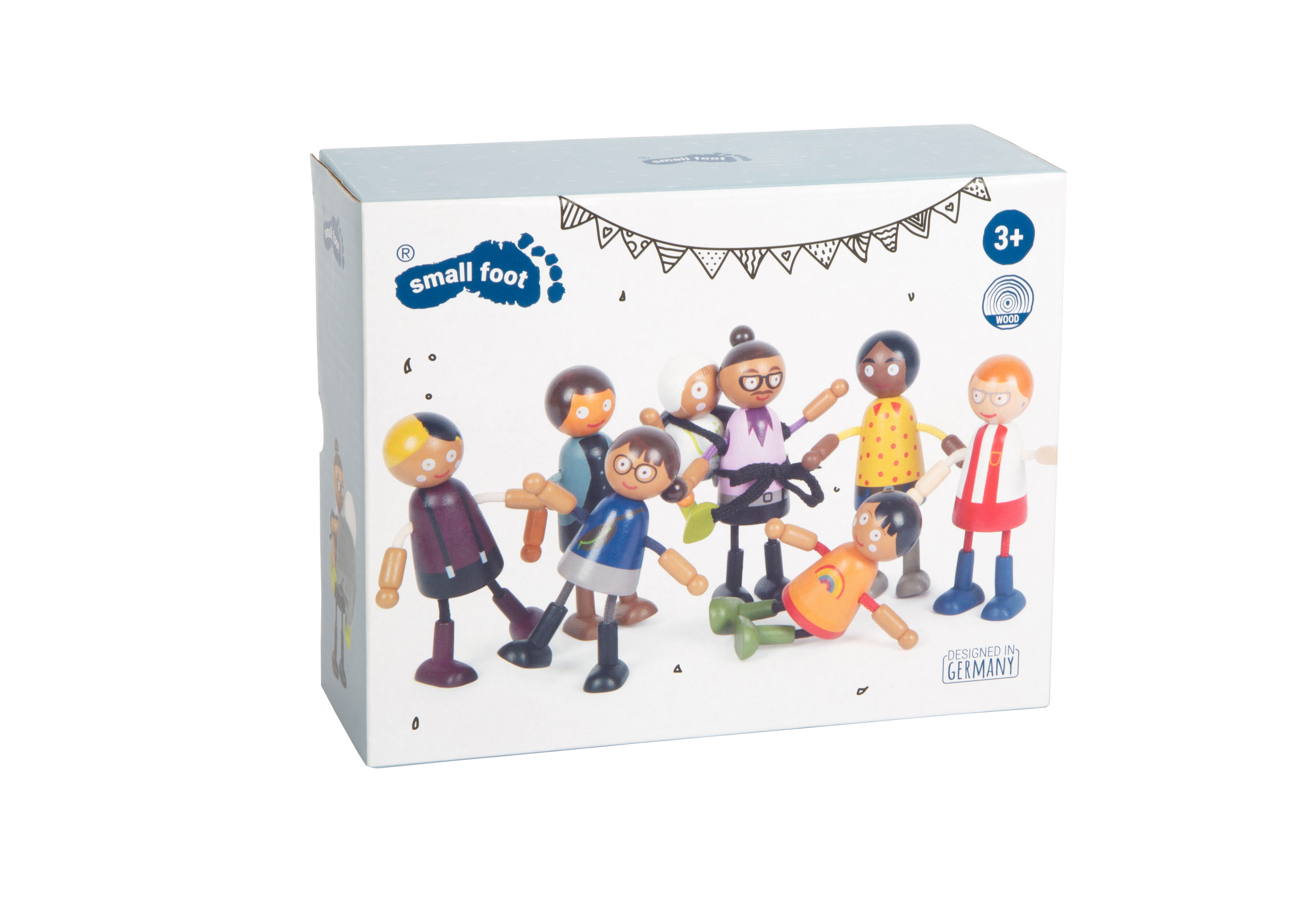 Biegepuppen-Familie mit Baby für Kinder