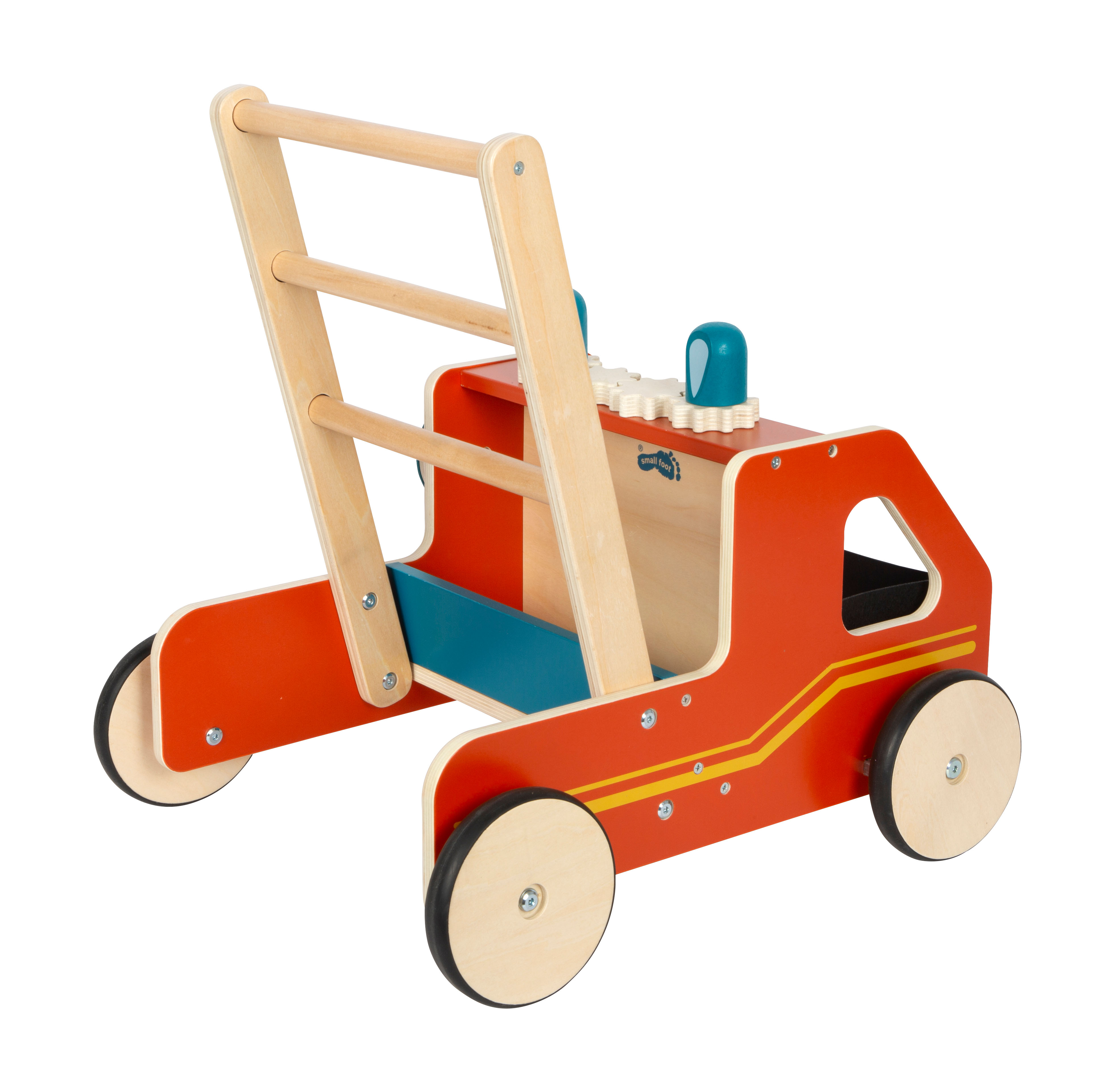 Roter Feuerwehr-Lauflernwagen aus Holz