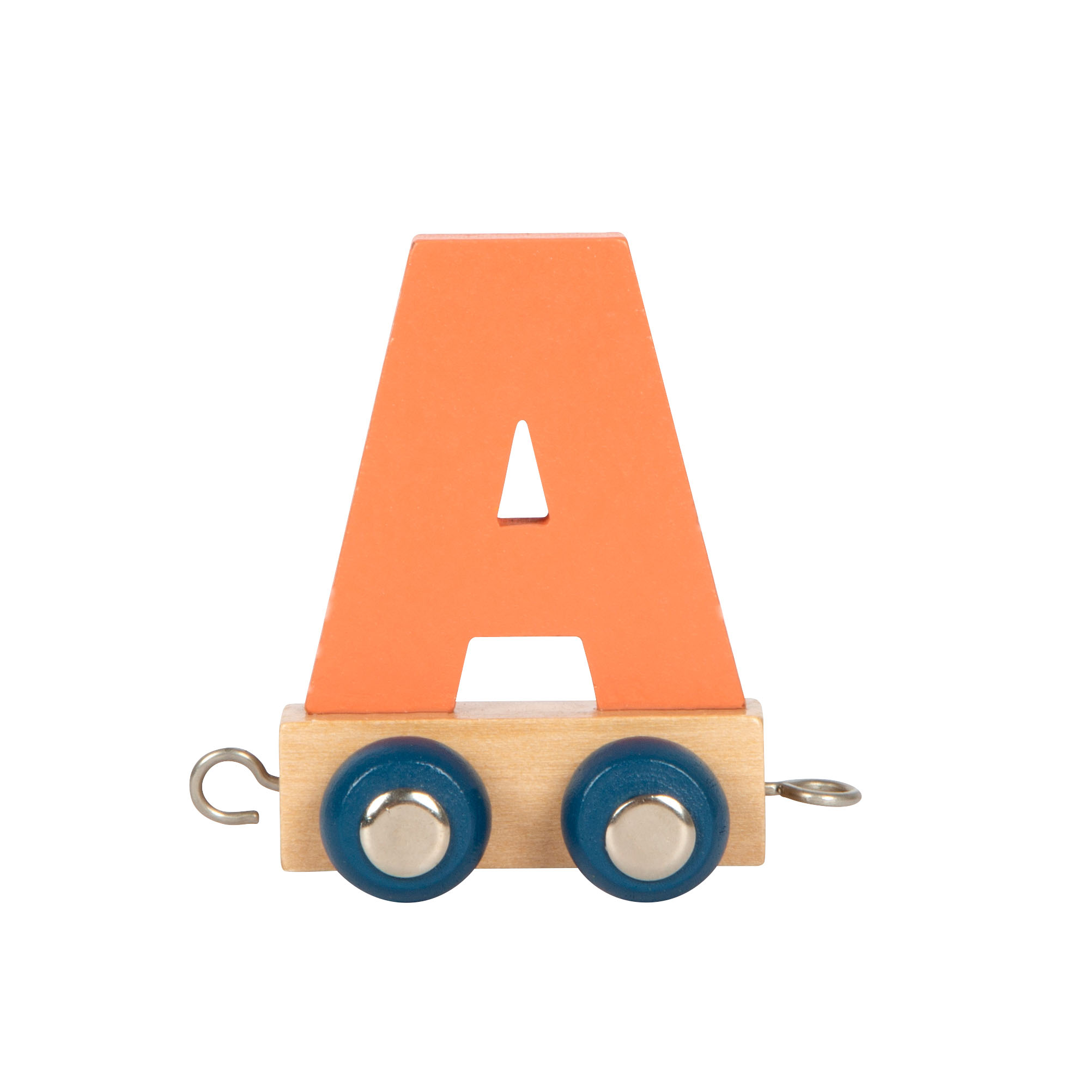 Orange-farbener Buchstabenzug A aus Holz