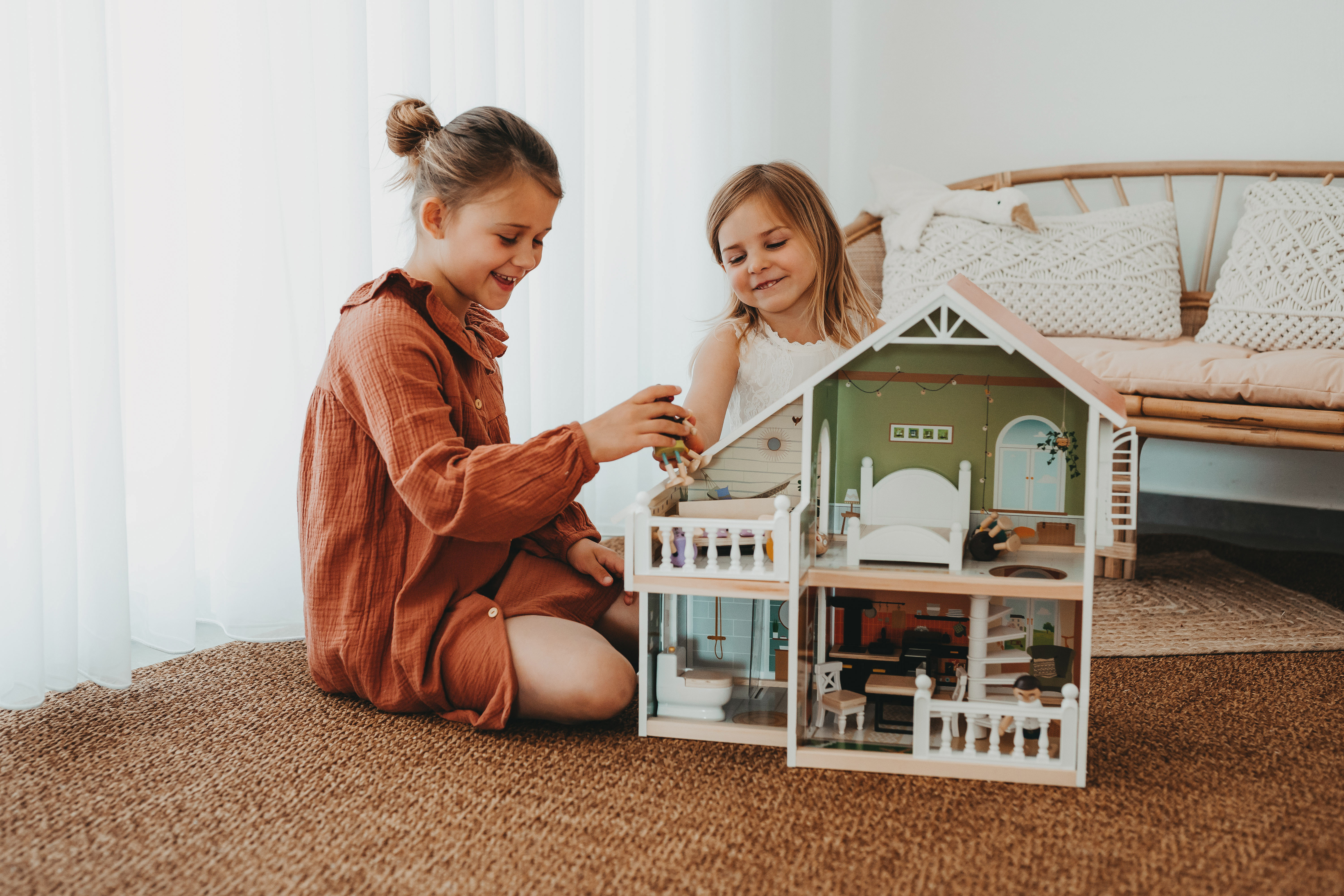 Puppenhaus mit Dachterrasse für Kinder