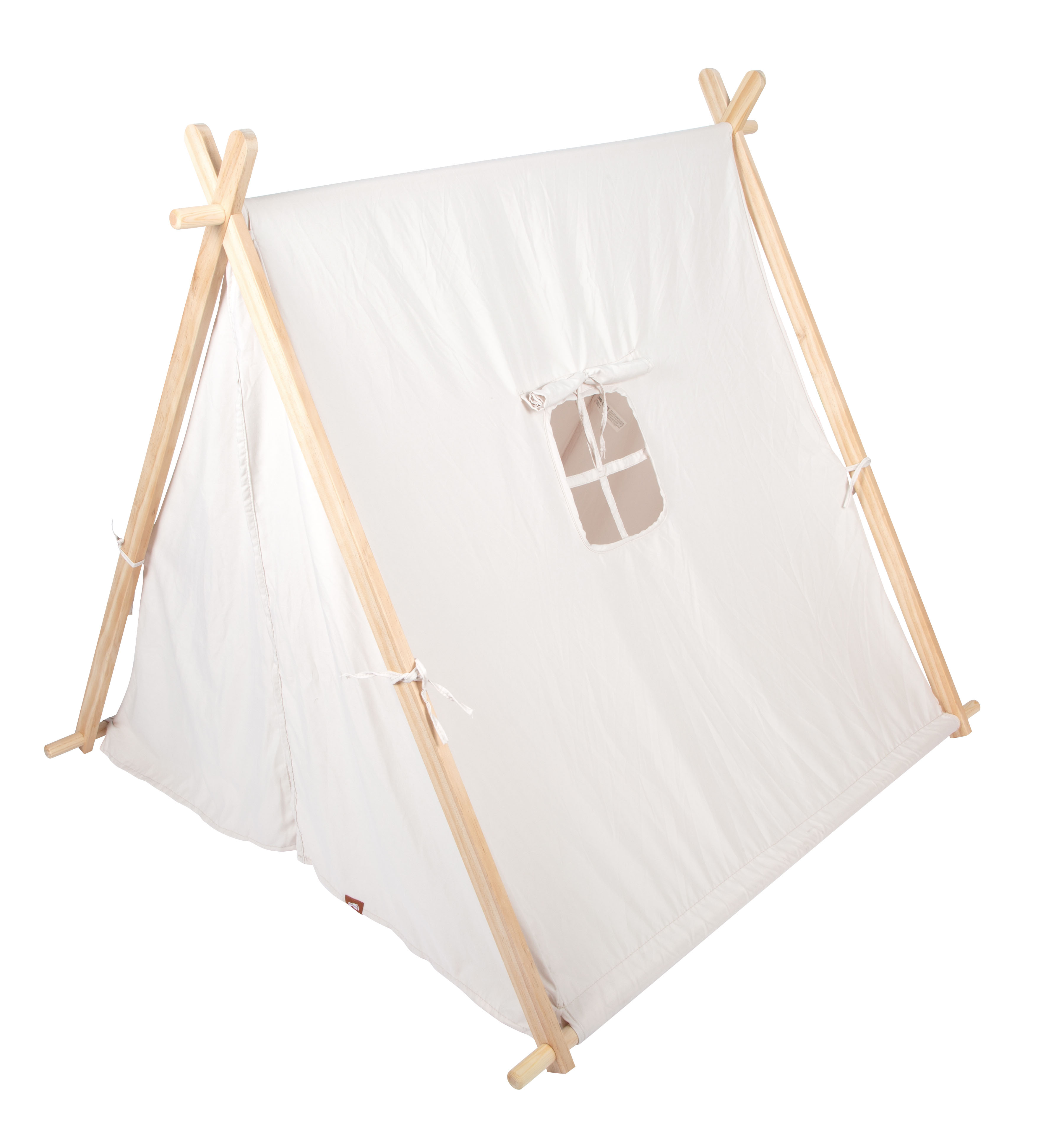 Spielzelt naturweiß schräg geschlossen