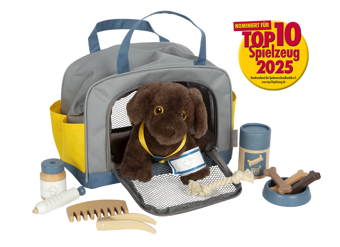 Hundespielset, Tierarzt-Set, Hundebegleiter, Spielzeugtasche, Pflegeset