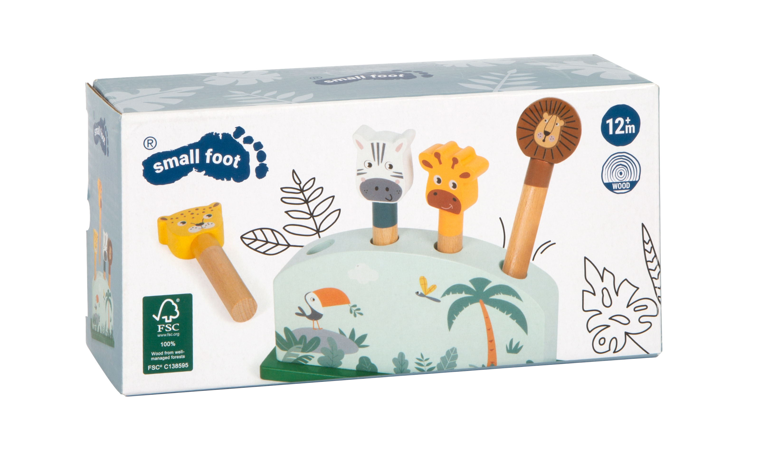 Safari Steckspiel hüpfende Tiere Verpackung