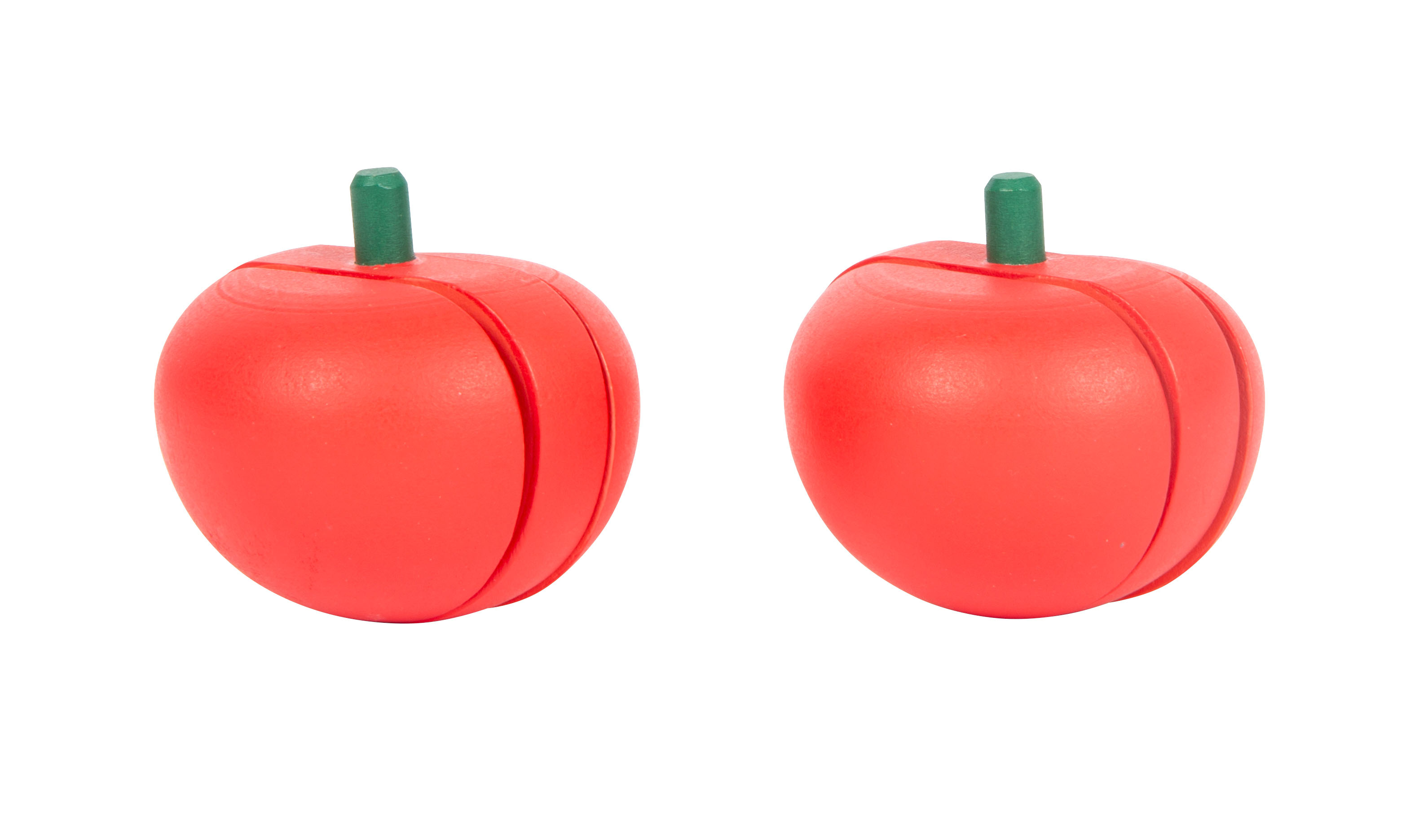 Zwei Tomaten aus Holz zum Spielen