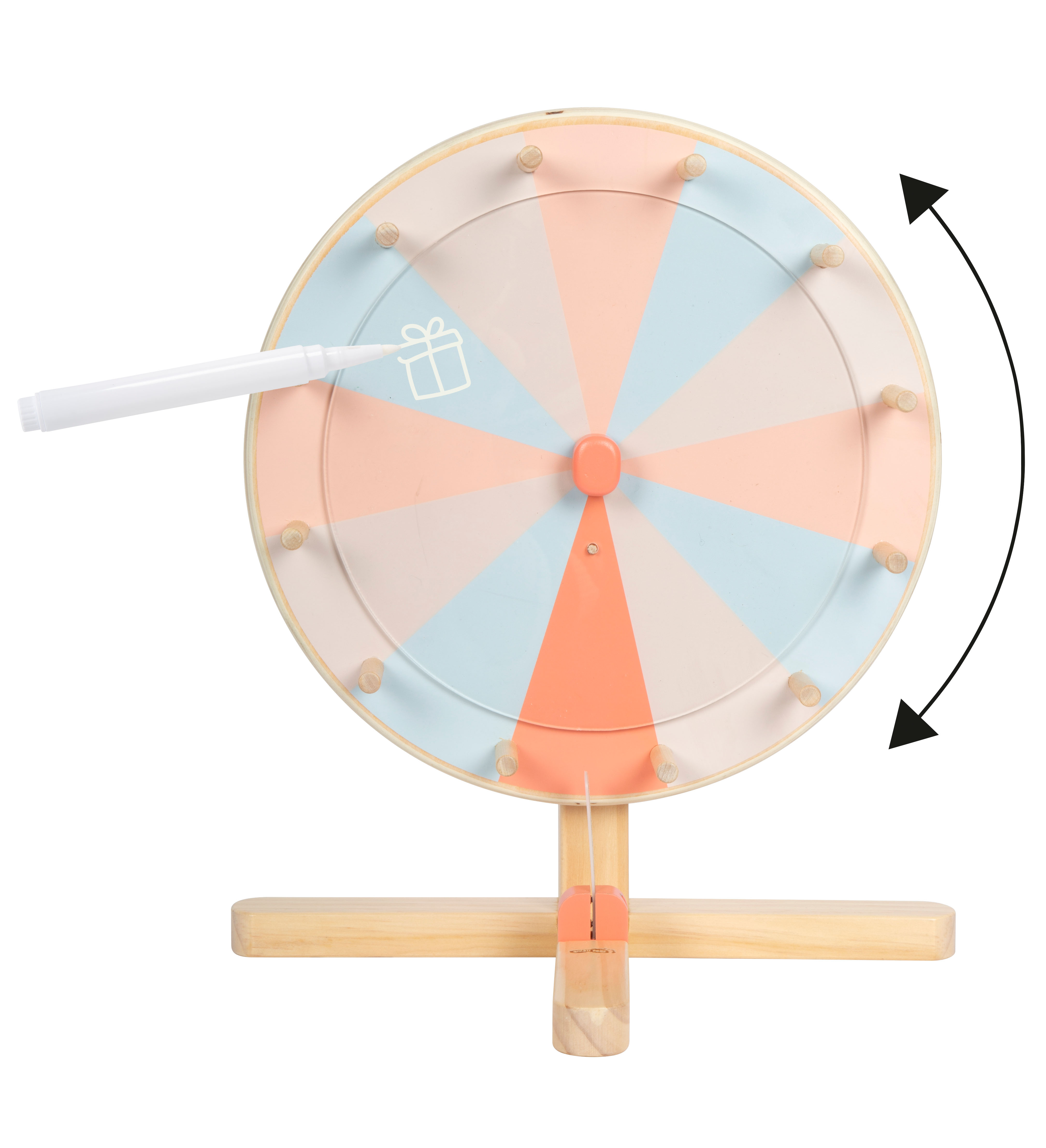 Holzglücksrad mit Tiermotiven