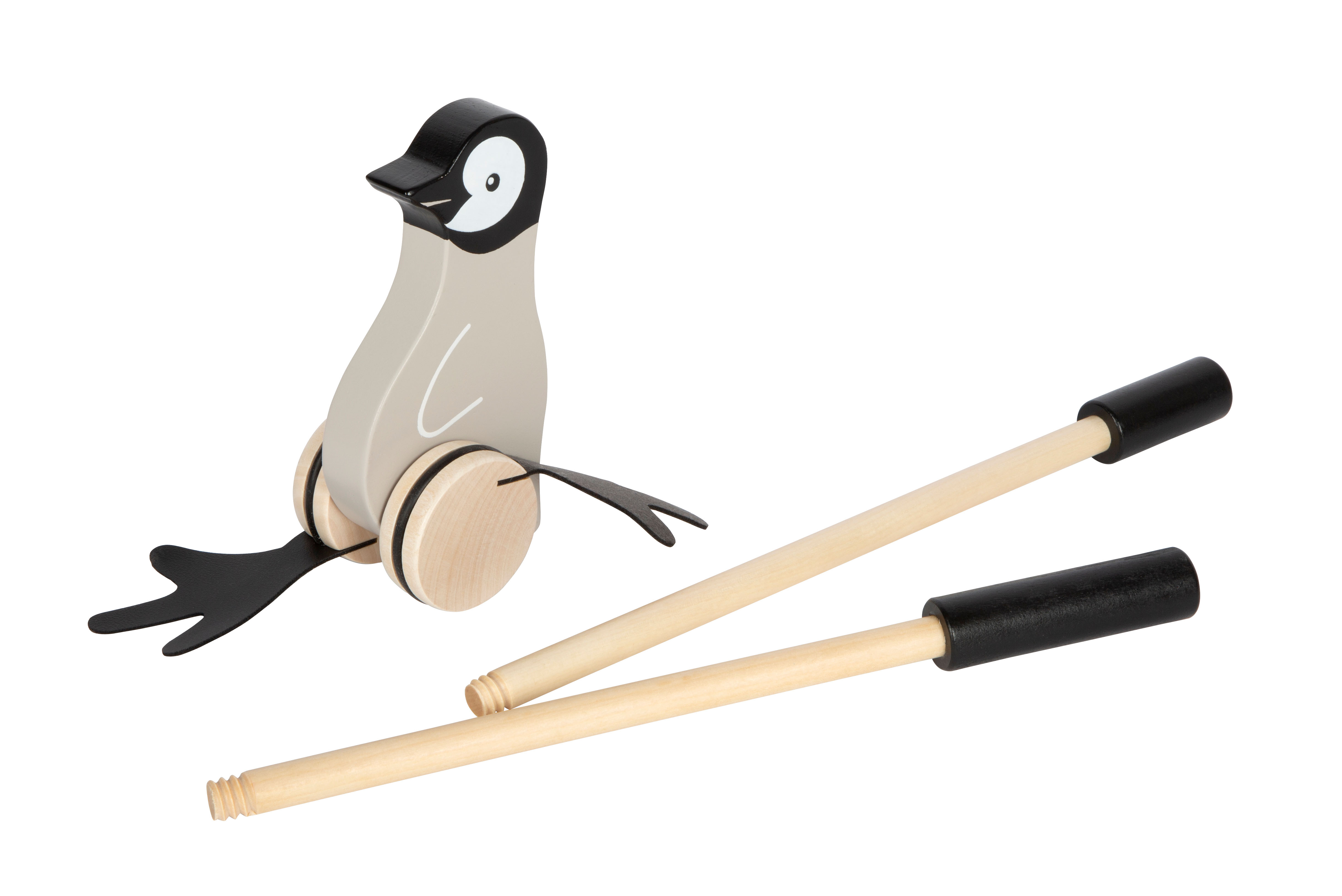 Pinguin-Schiebetier mit längenverstellbarem Stab