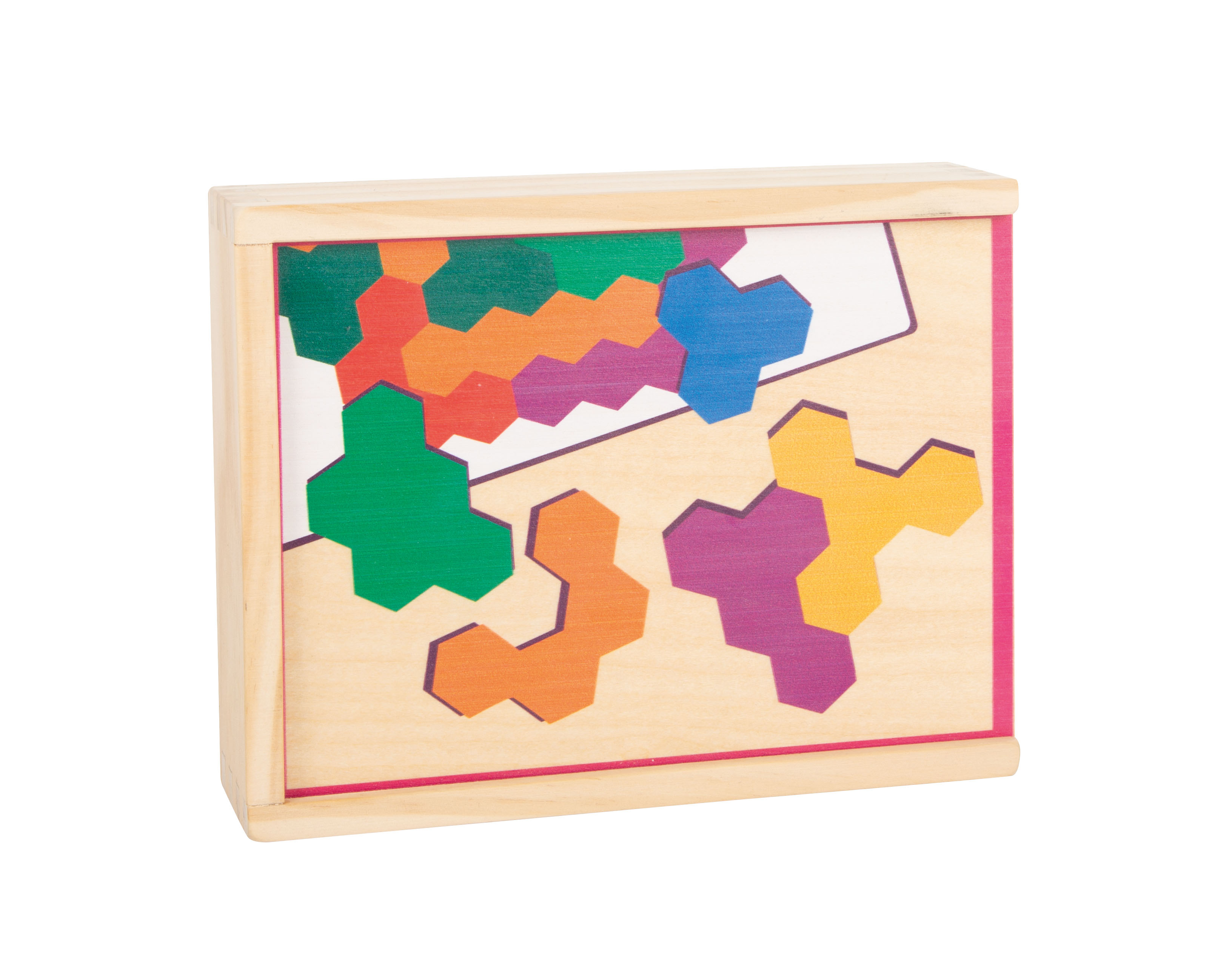 Lernspiel Holzpuzzle Hexagon für Kinder