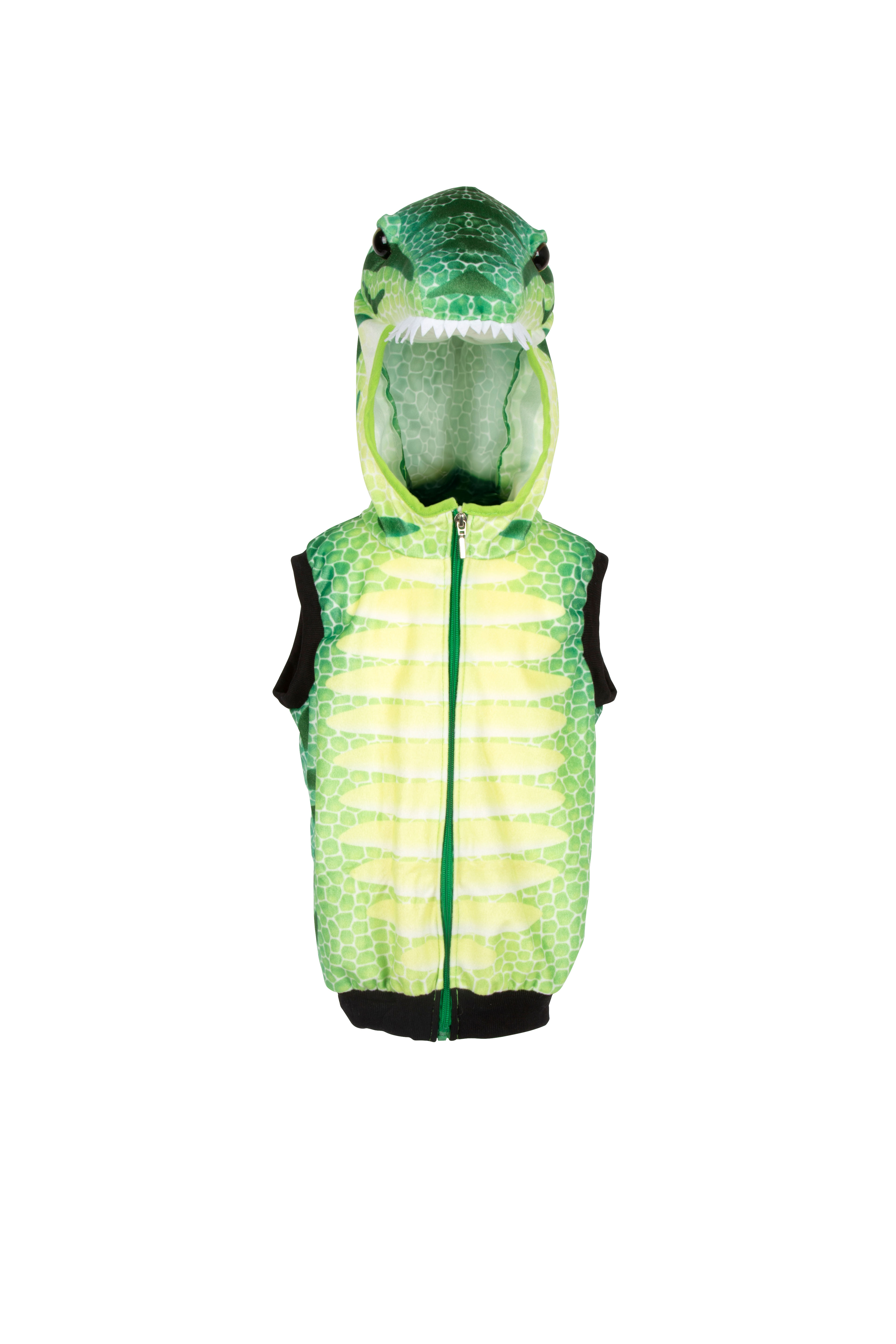 Kostüm Weste Dino grün frontal