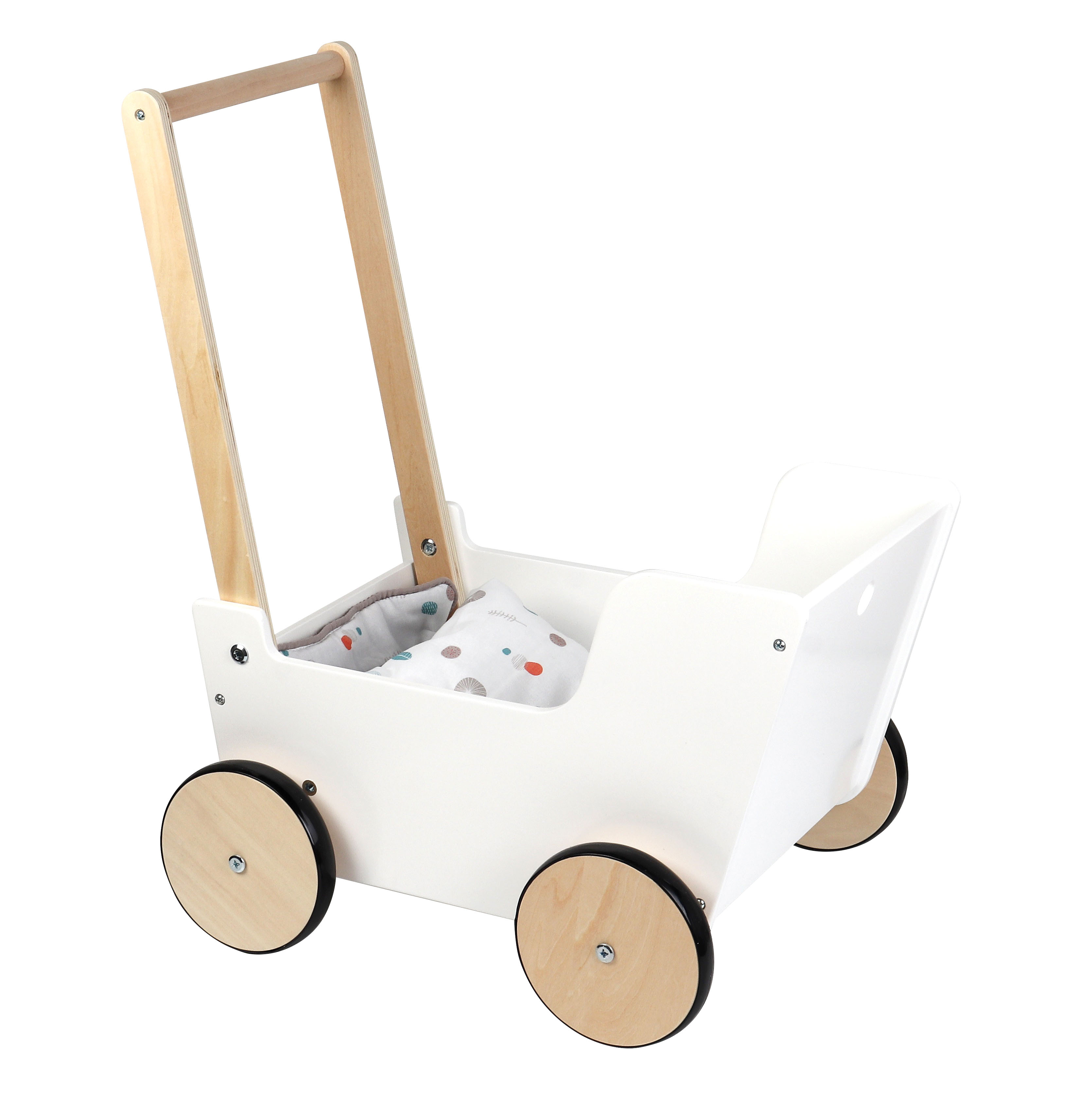 Kinder-Puppenwagen aus Holz