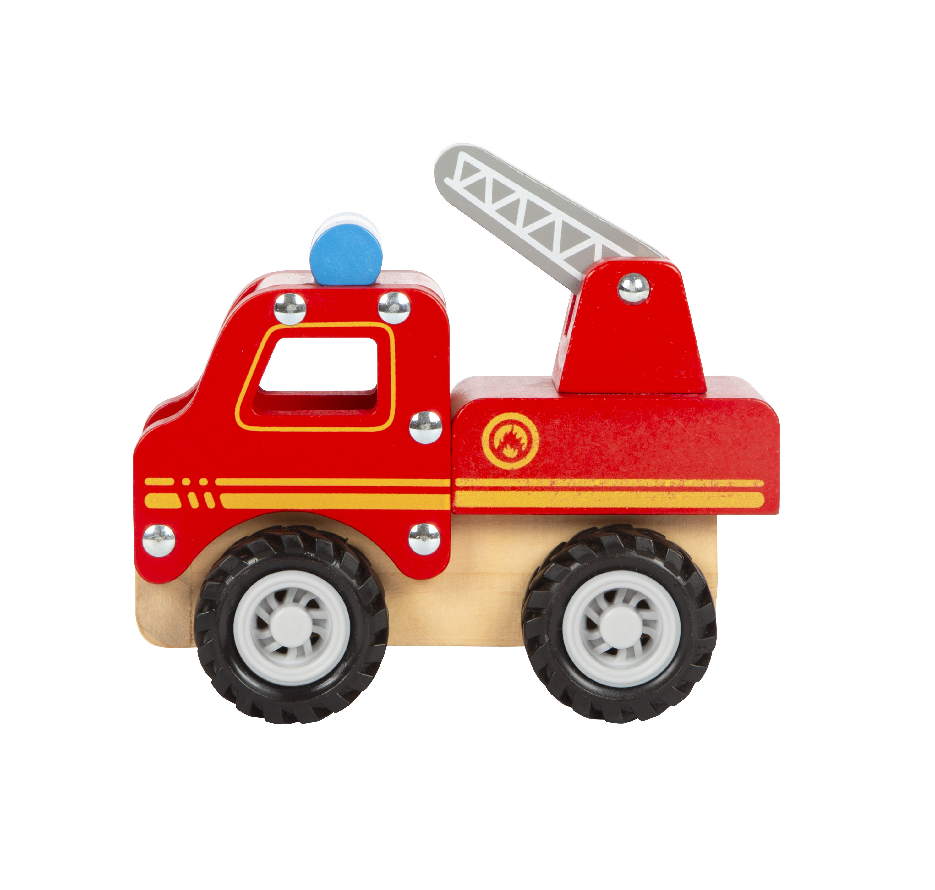 Holzspielzeug, Feuerwehrwagen, Kleines Spielzeug, Lackiert, Holzwahne
