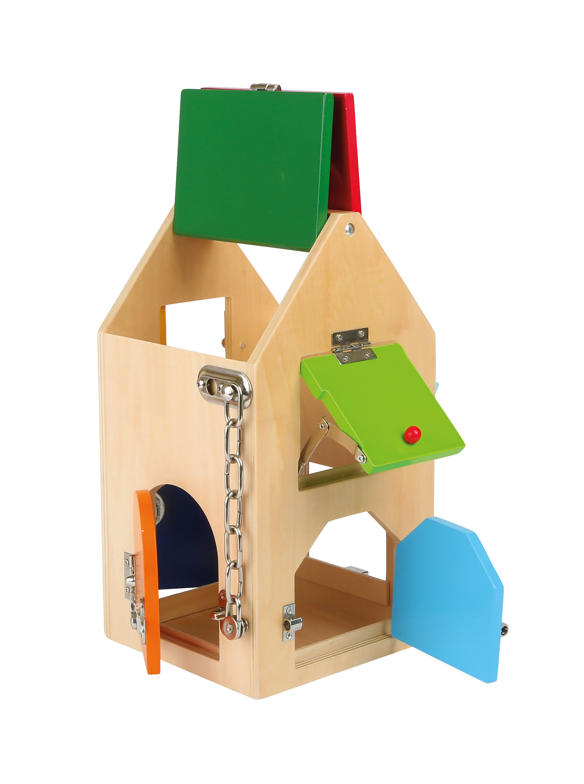 Spielhaus aus Holz mit Schlössern