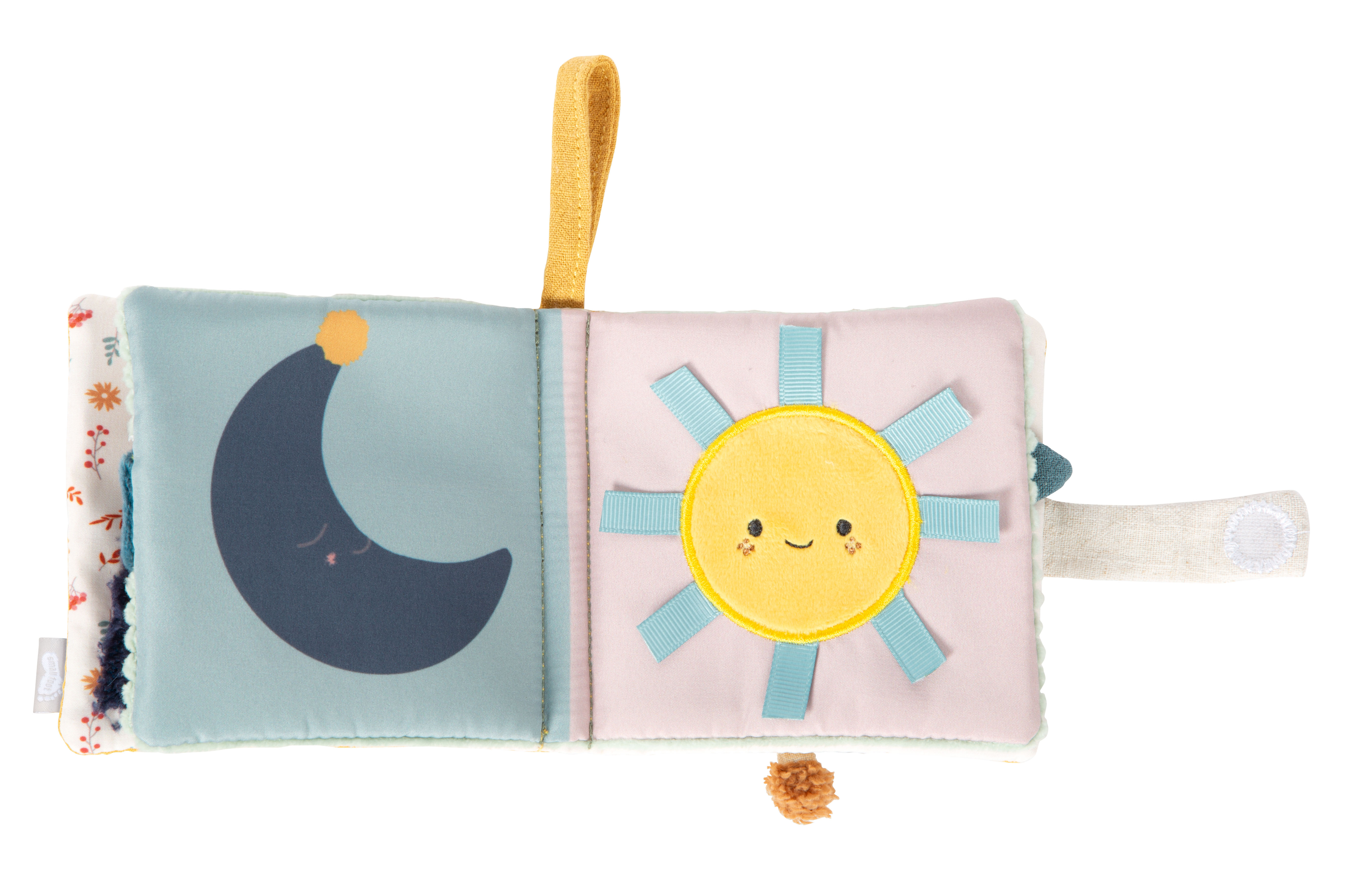 Fühlbuch für Babys aus Stoff mit Mond und Sonne