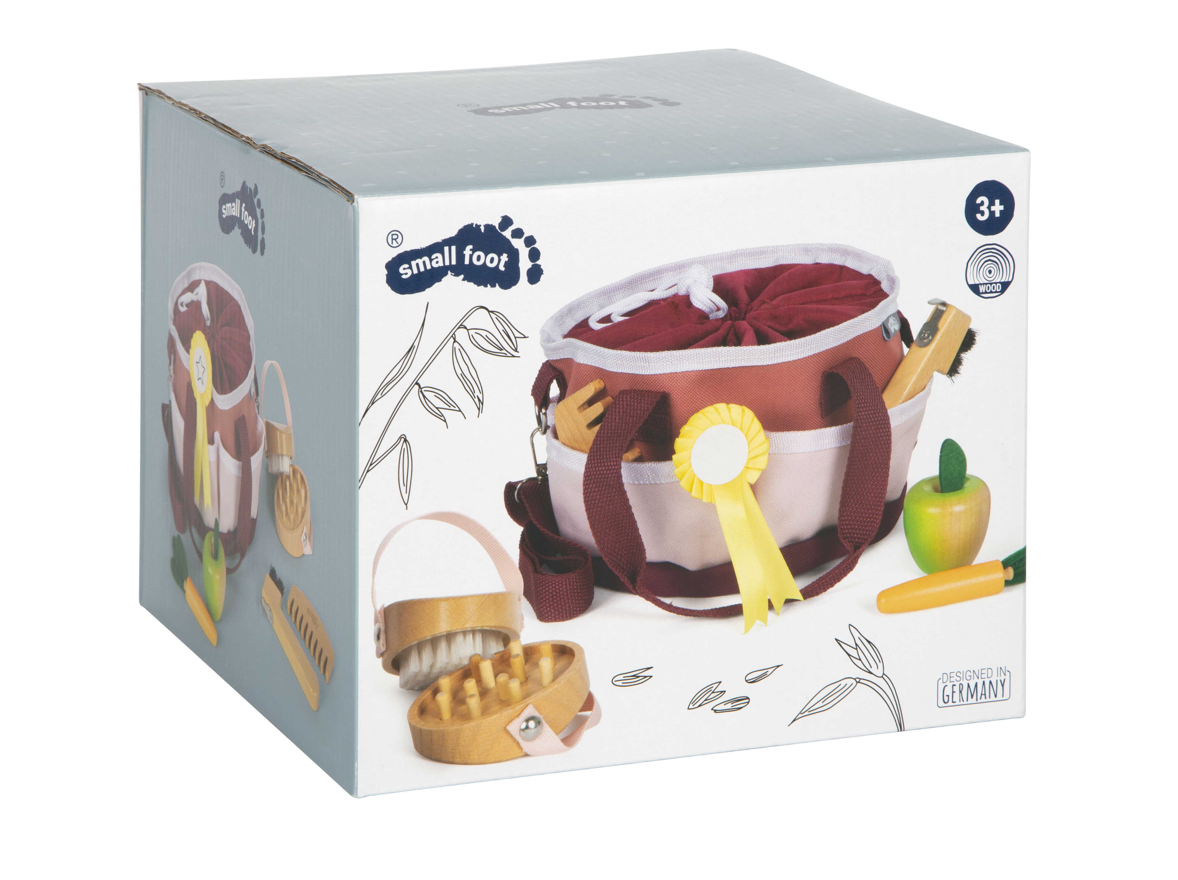 Pferdepflegeset Tasche Rot Verpackung