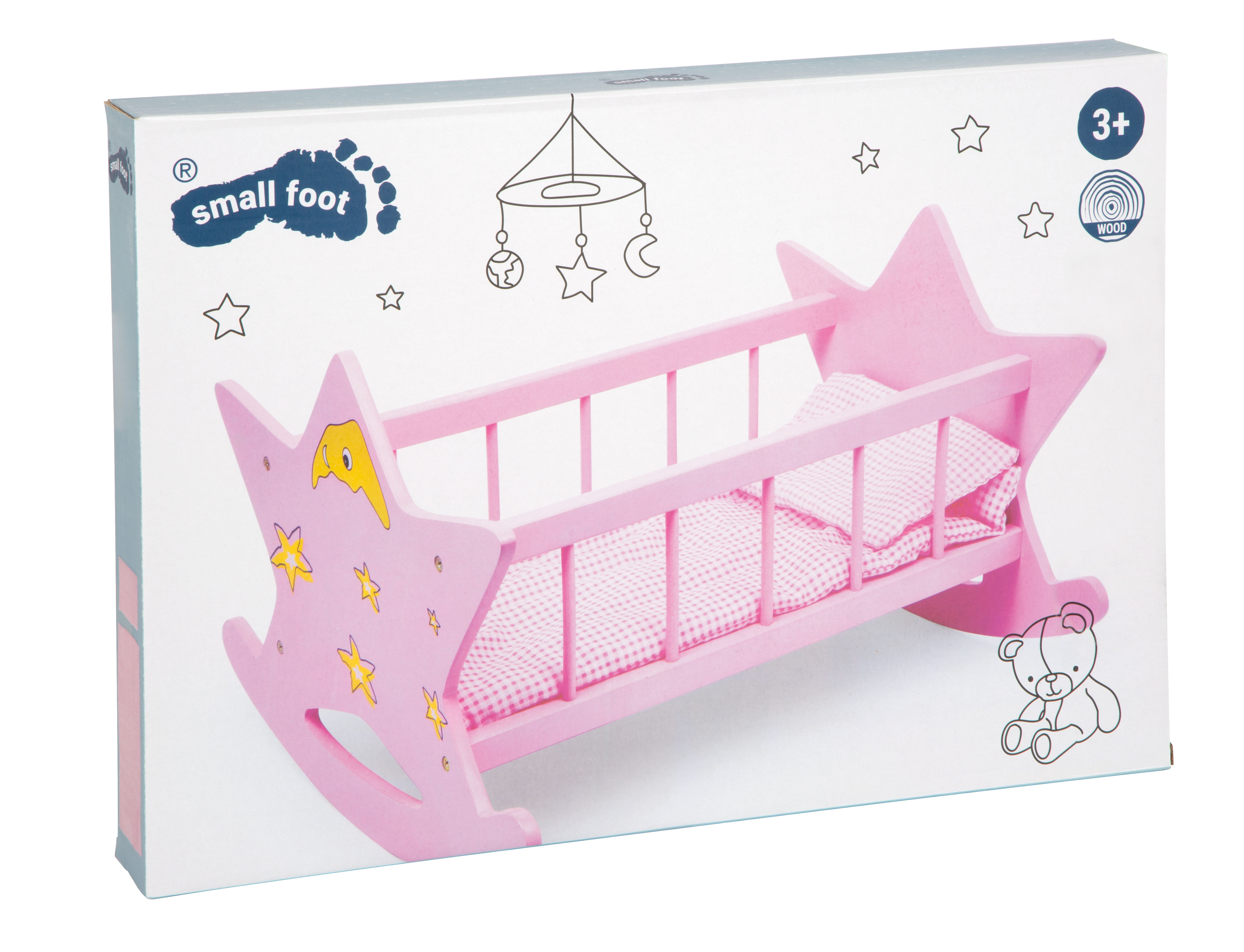 Puppenwiege Stern für Kleinkinder