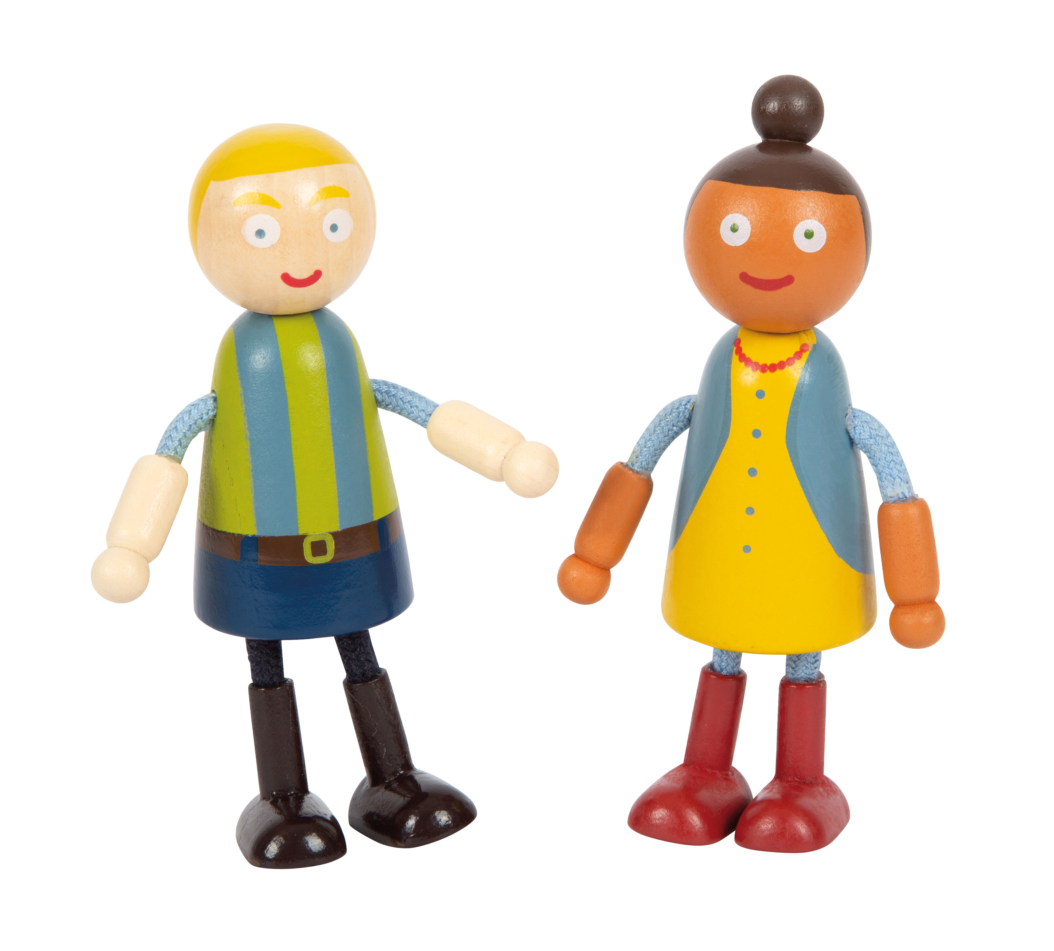 Biegepuppen-Familie mit Rollstuhl für Kinder