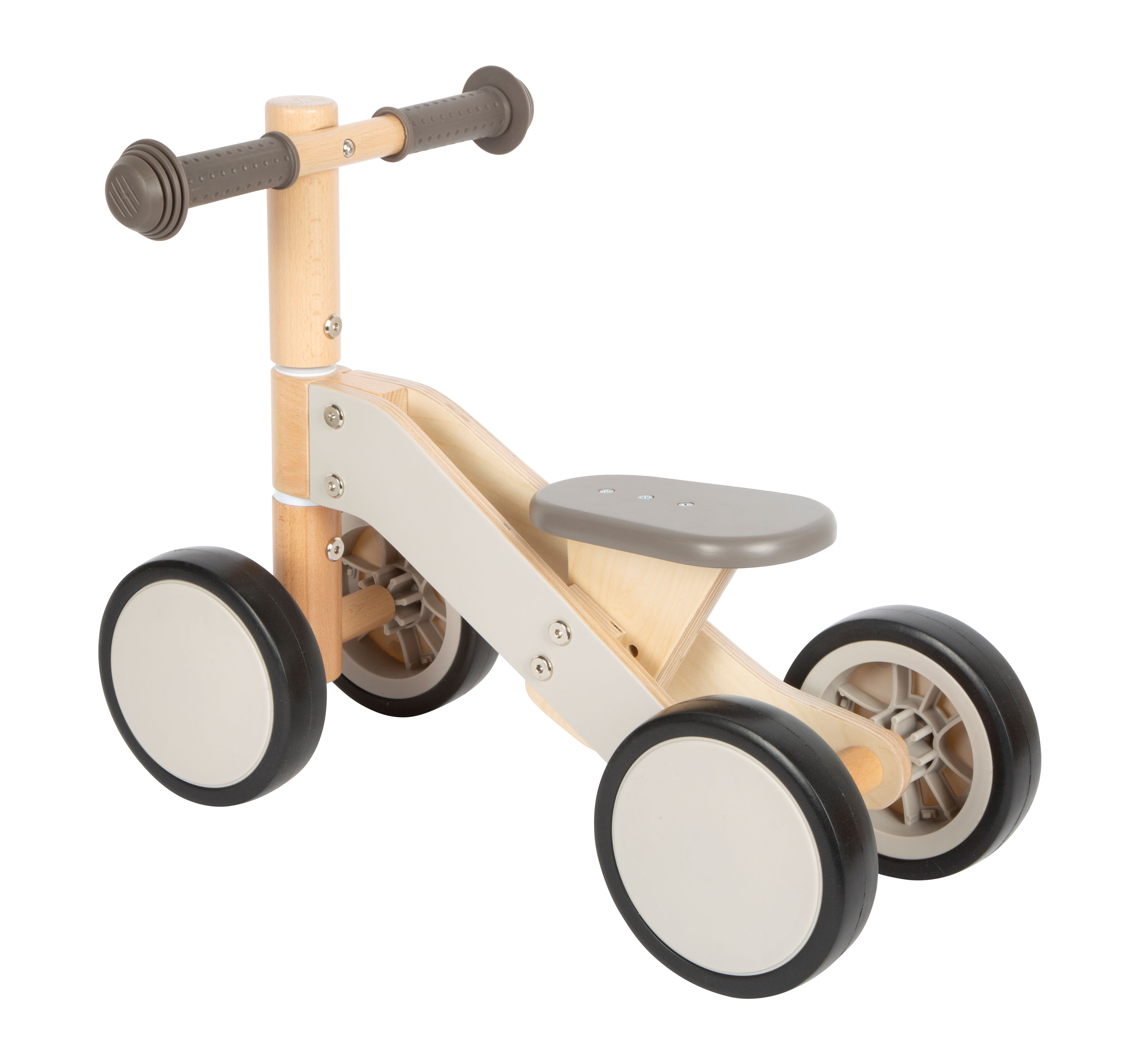 Laufrad aus Holz mit Gummirädern
