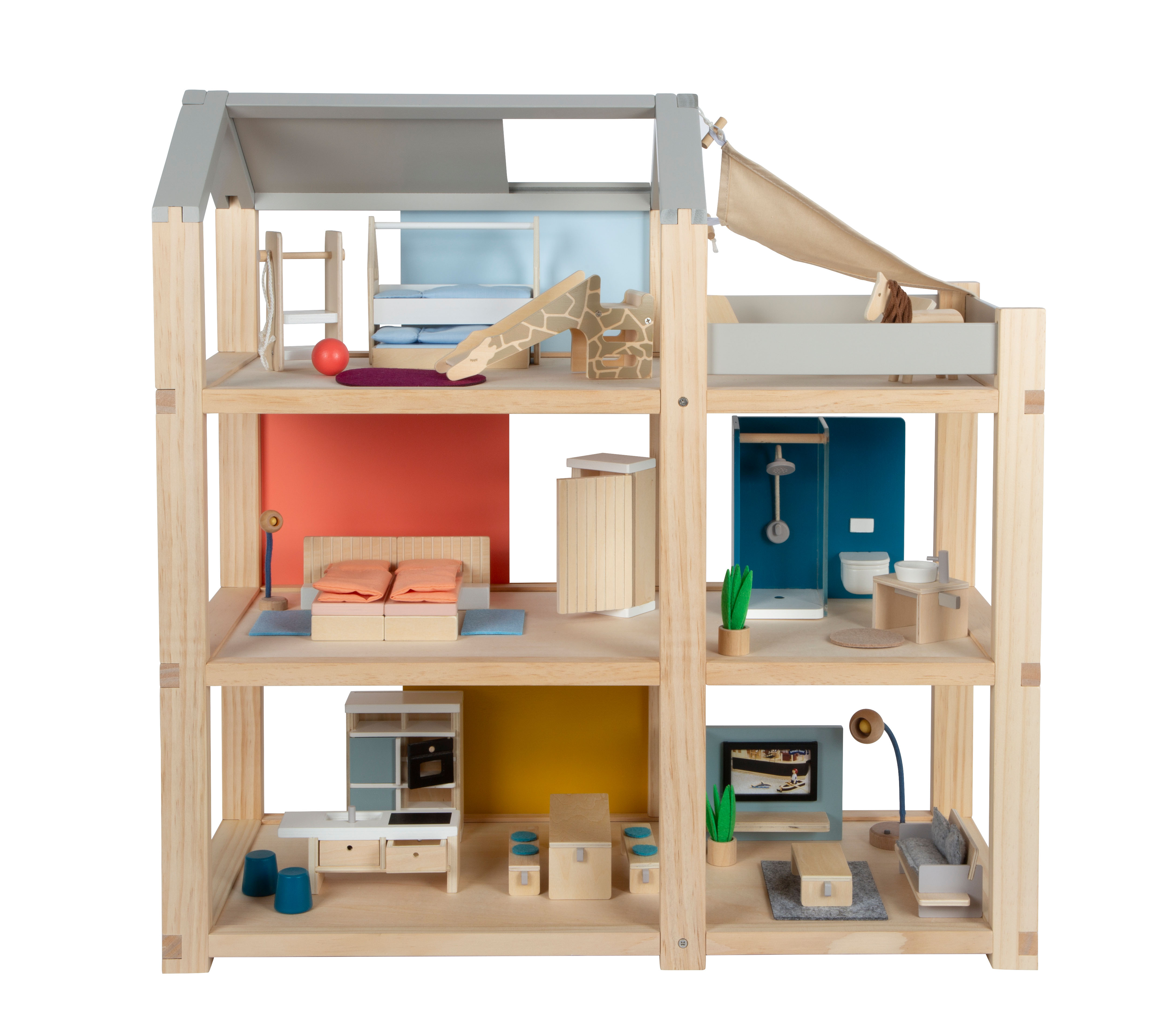 Großes Puppenhaus mit viel Zubehör