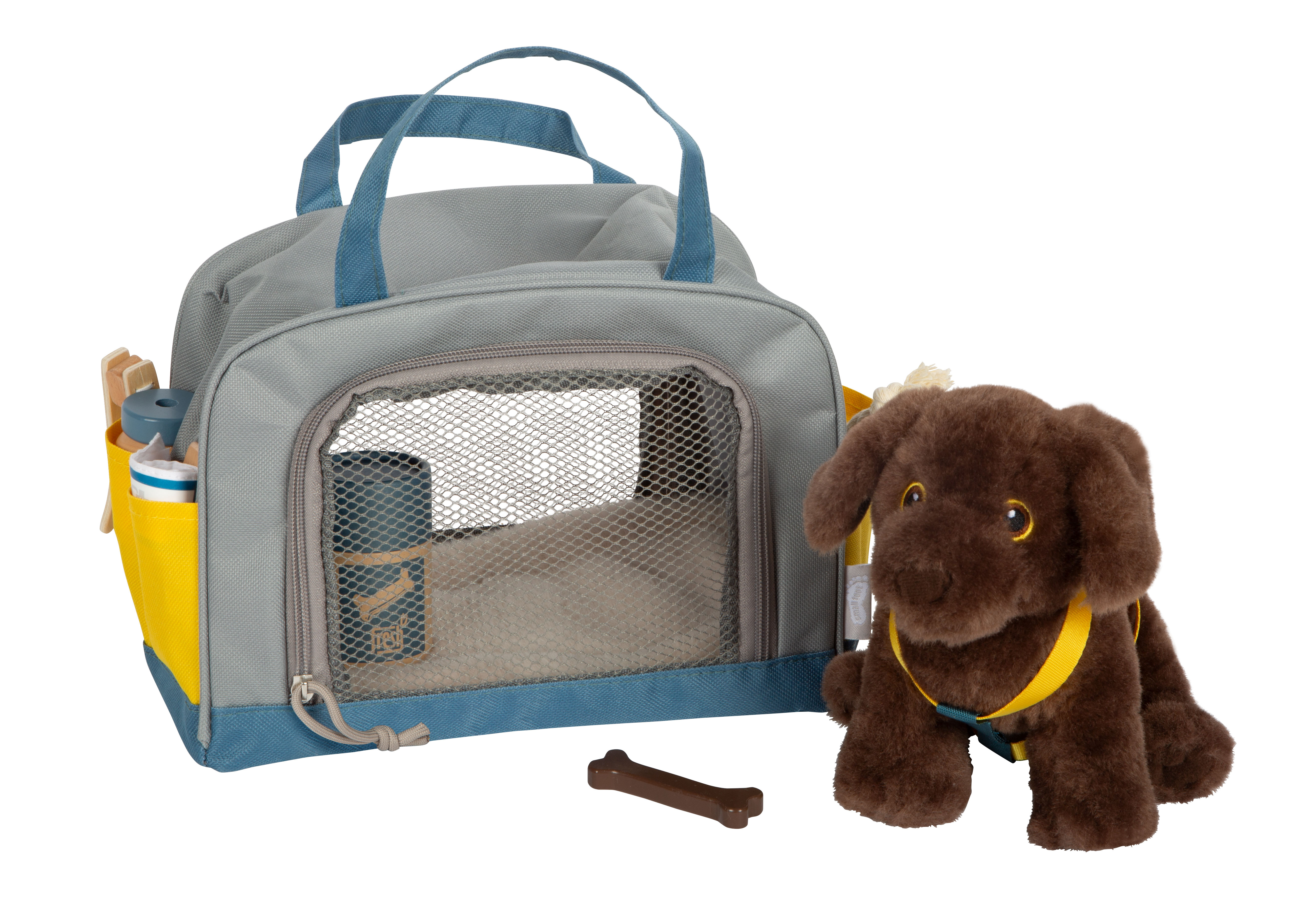 Tiertransporttasche, Hundenspielzeug, Plüschhund, Tragegriff, Netztasche