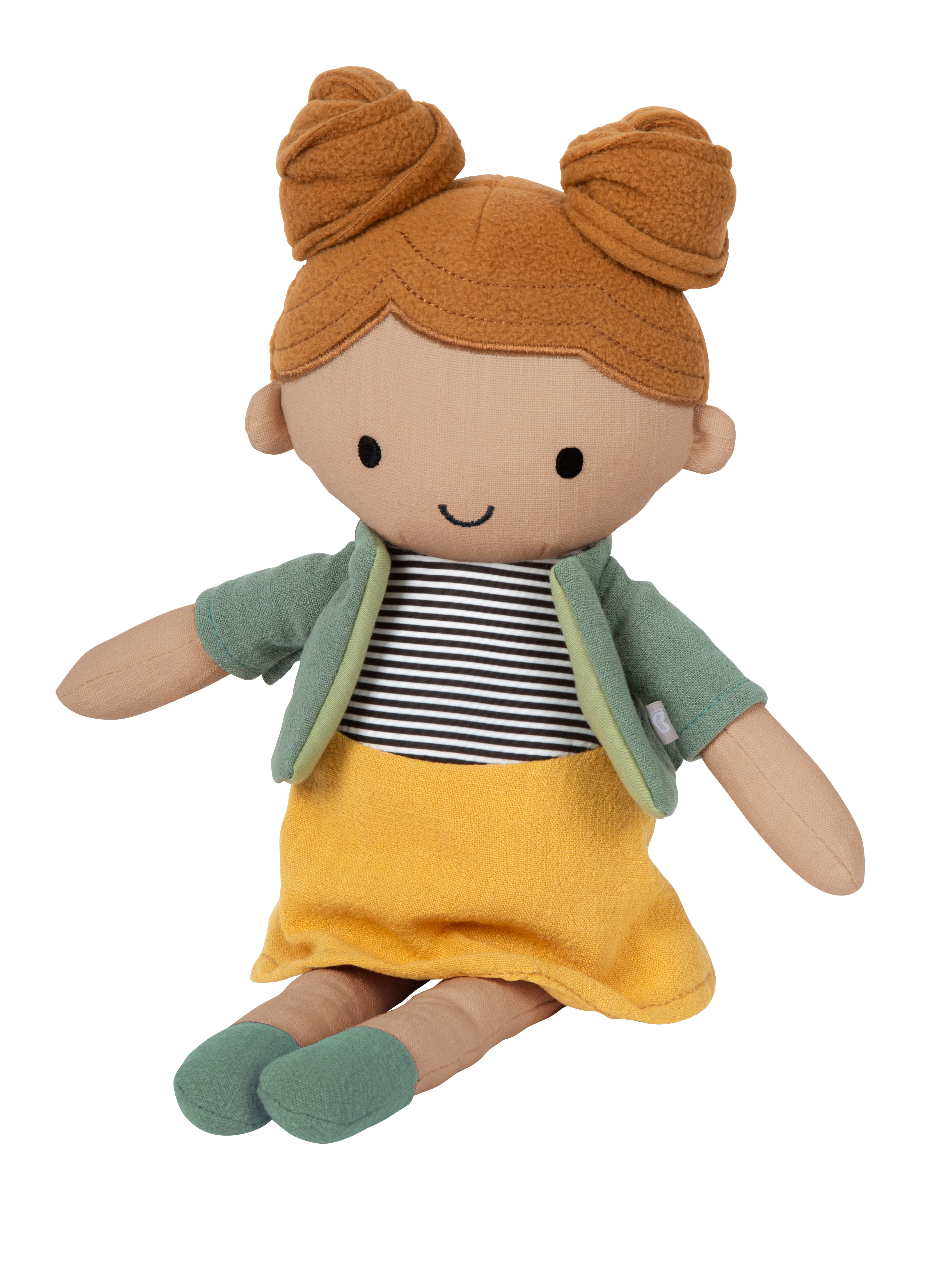 Sitzende Mädchen-Stoffpuppe für Kinder