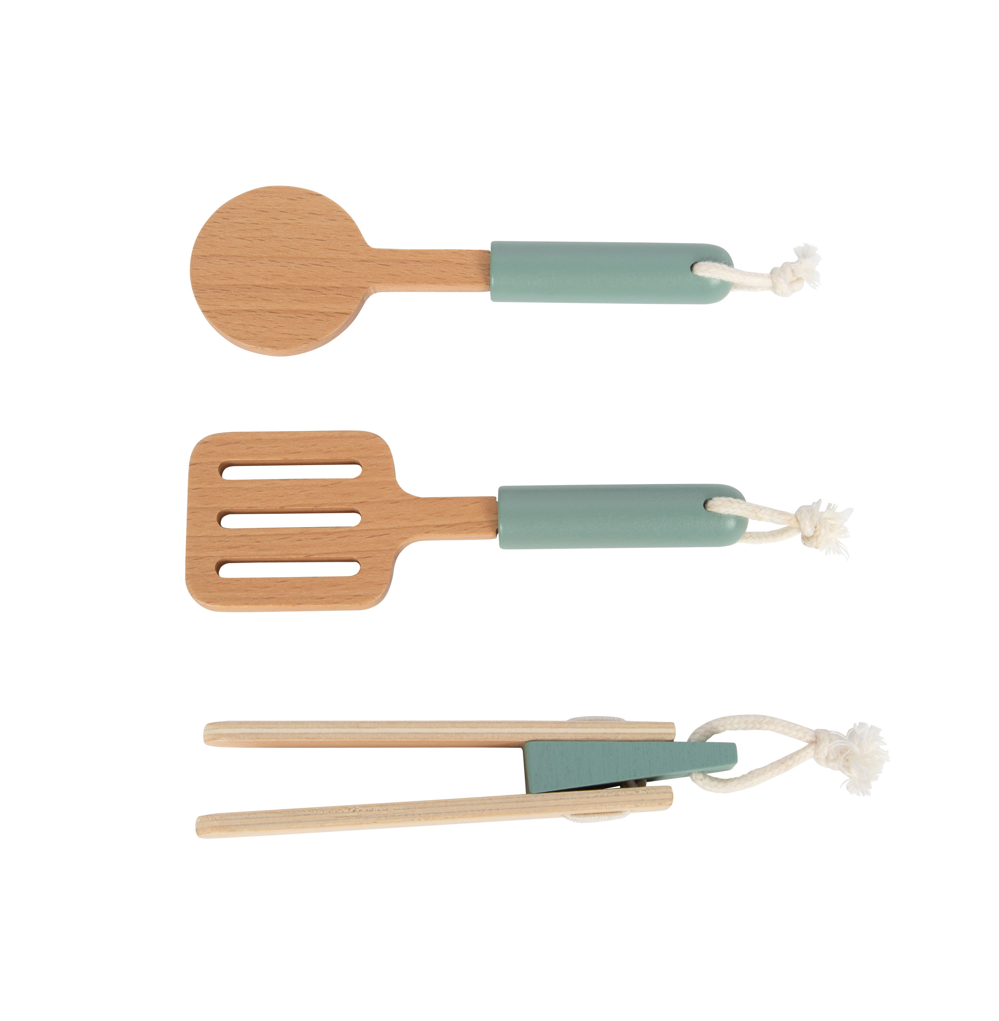 Kinderküche und Bistro mit Löffel, Pfannenwender und Zange