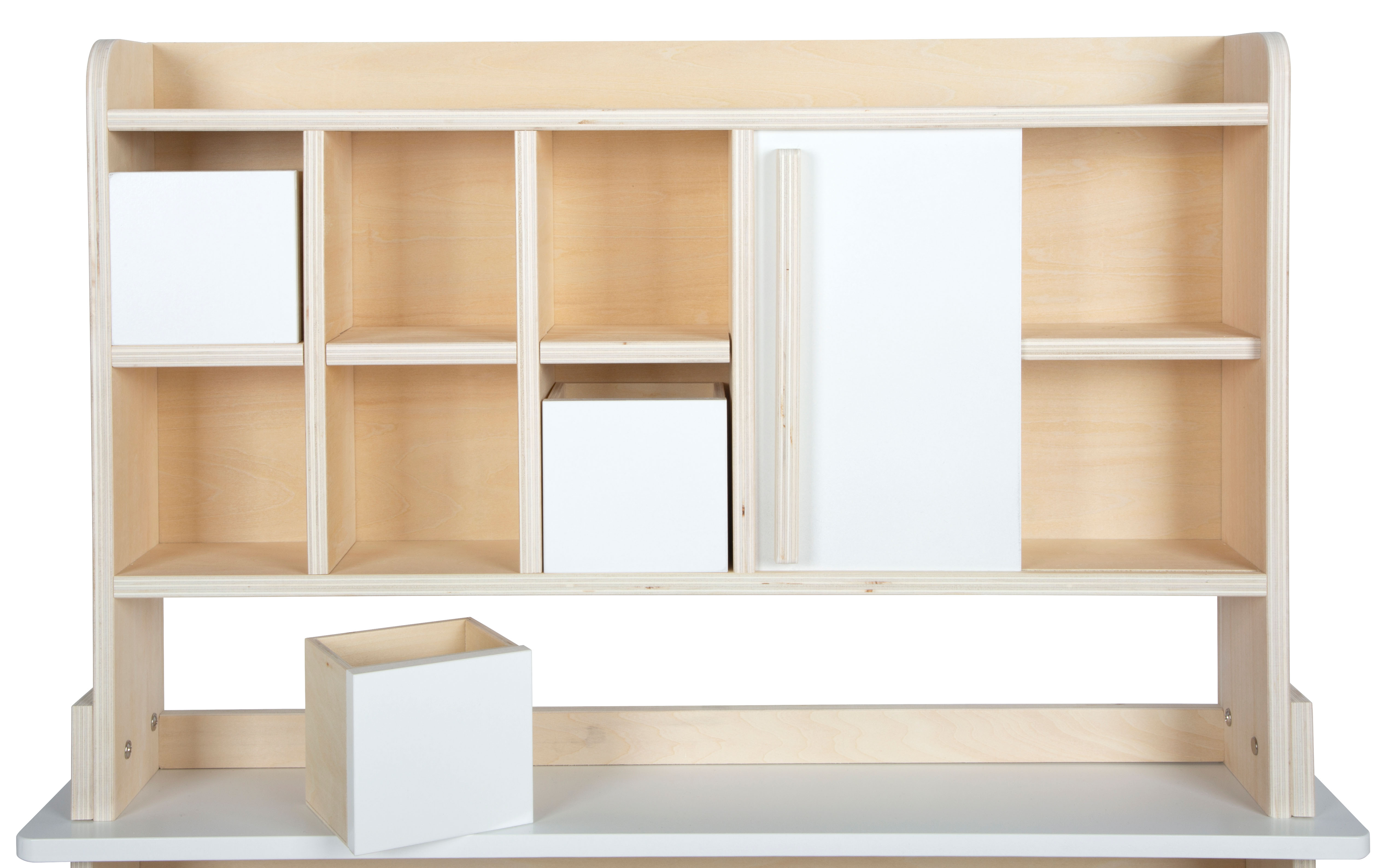 Verkaufsstand aus Holz mit schubfächern