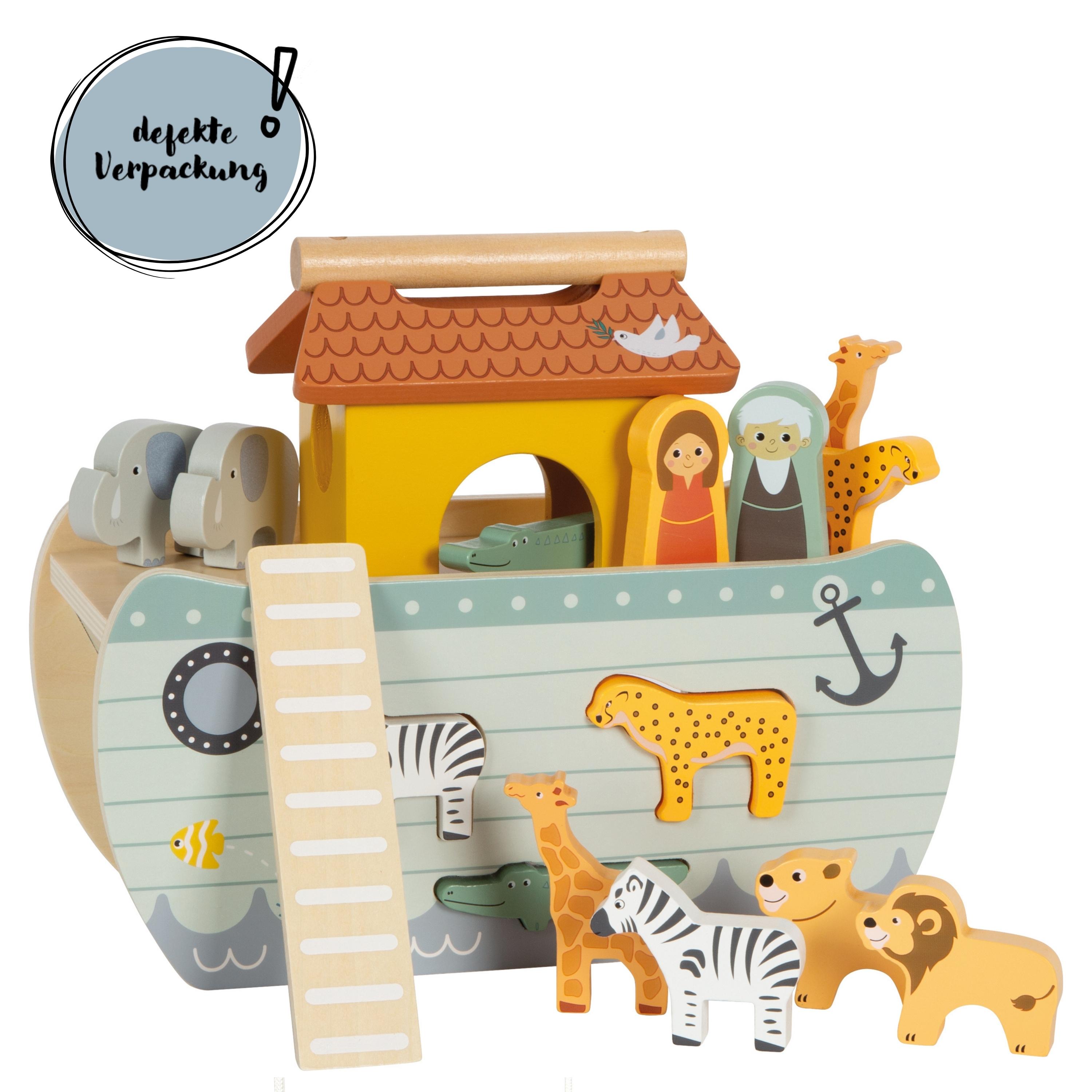 Arche Noah Spielset aus Holz für Kinder mit defekter Verpackung