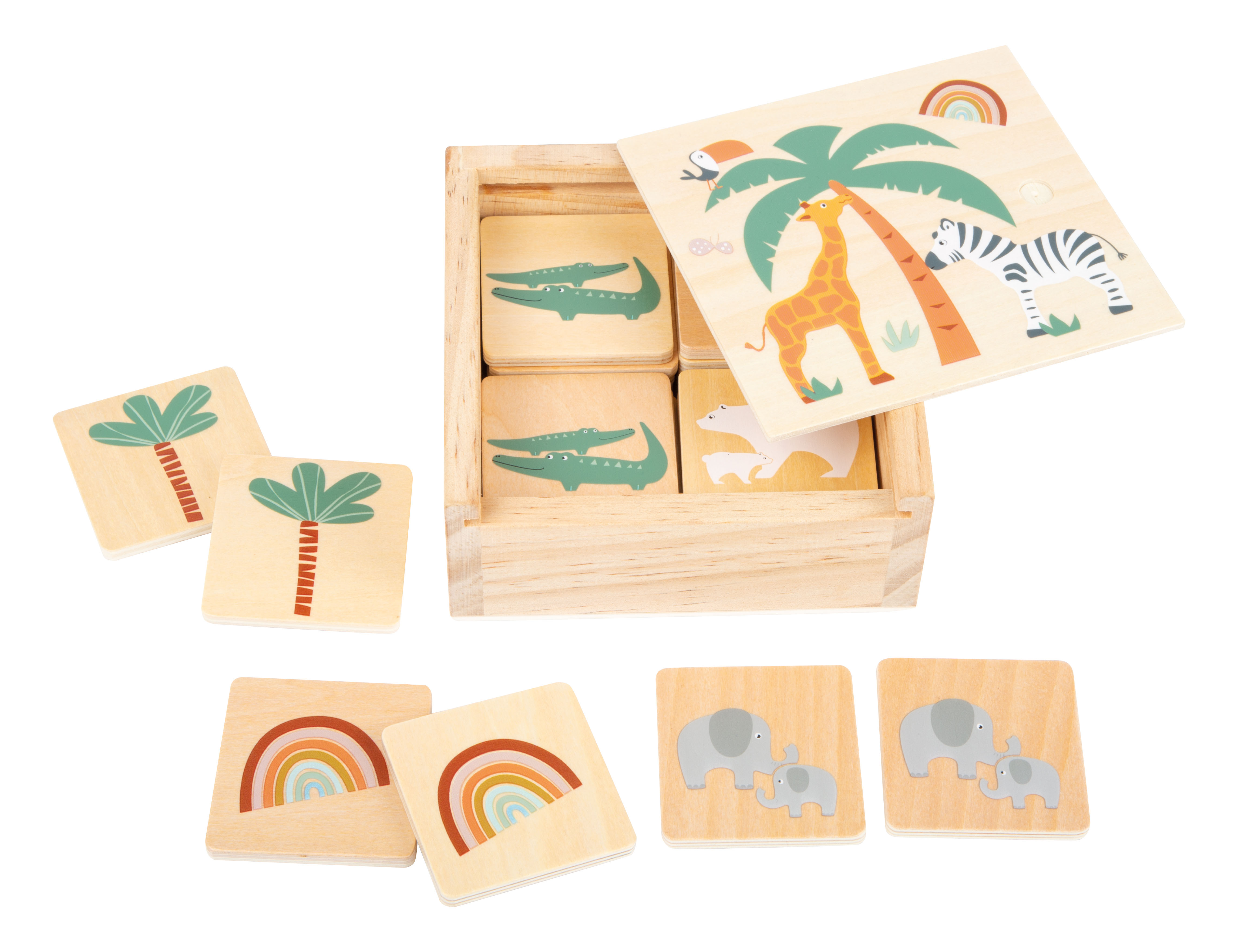 Inklusive Holzkiste zum sicheren verstauen der Spielsteine
