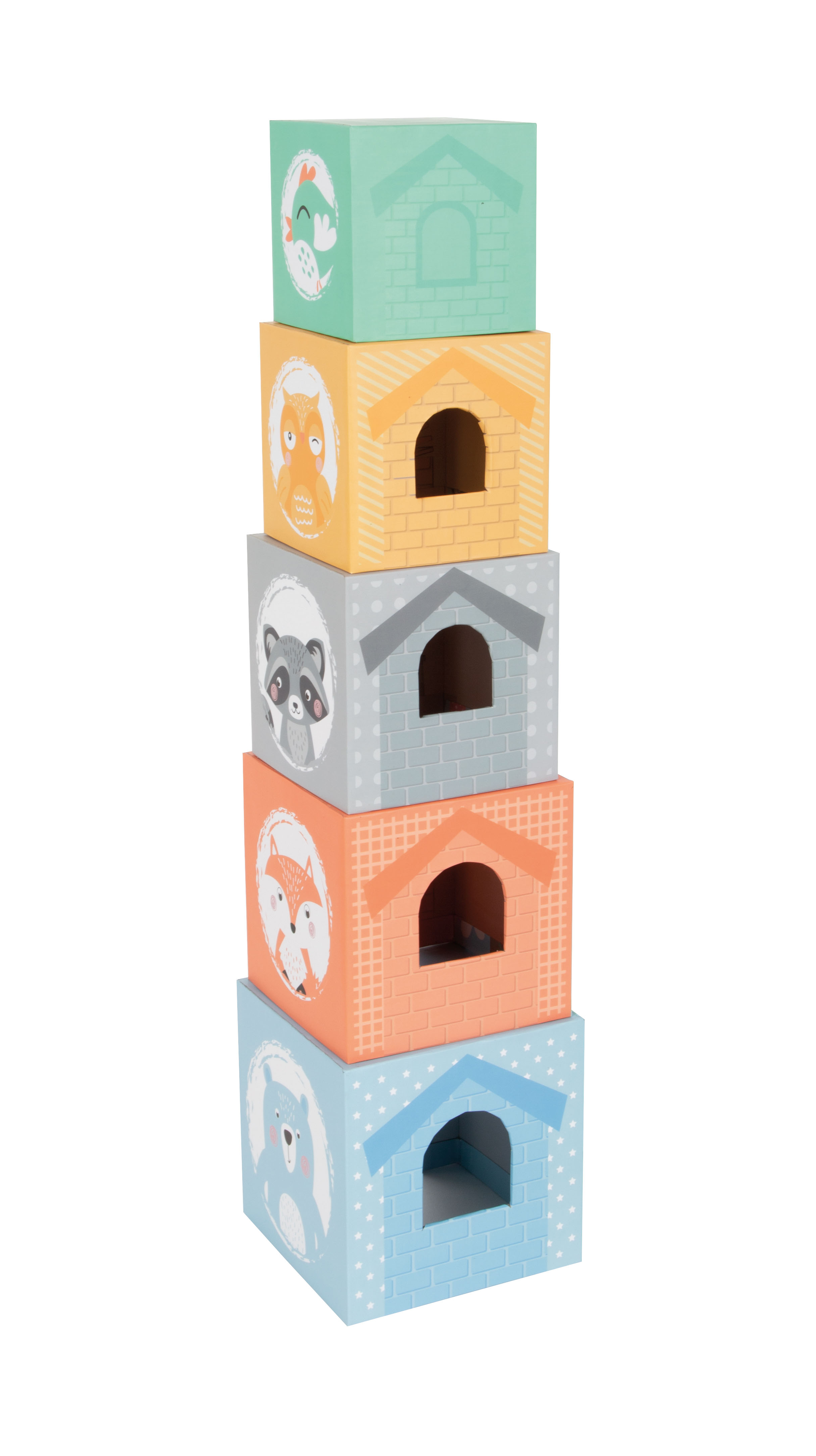 Würfel mit Tiermotiven, die sich stapeln lassen