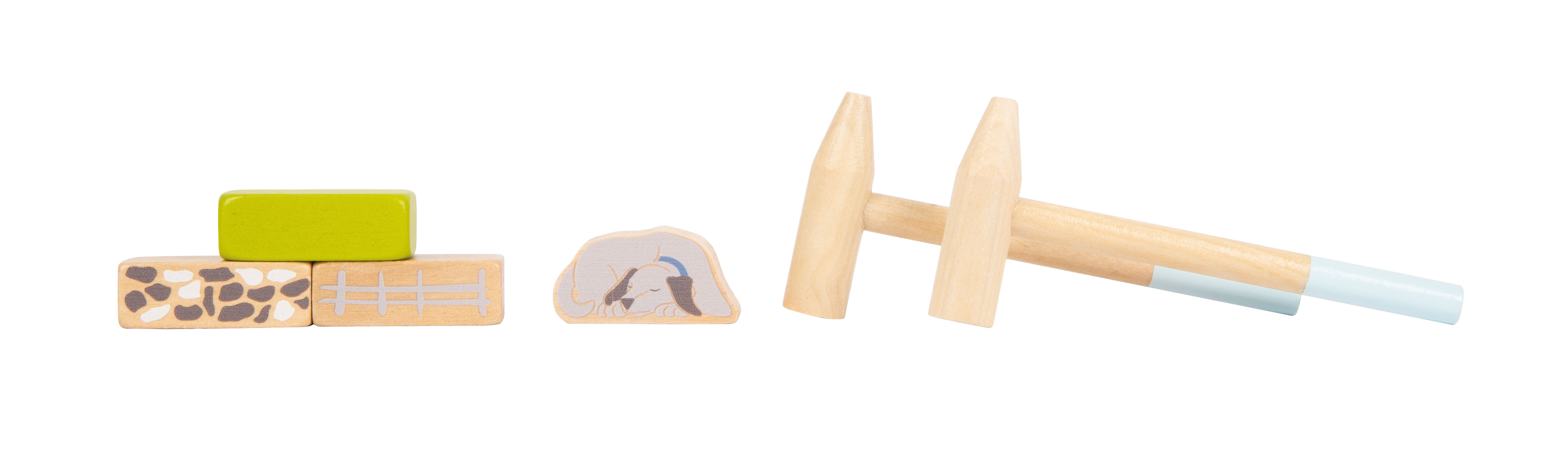 Bausteine und Spielhammer aus Holz
