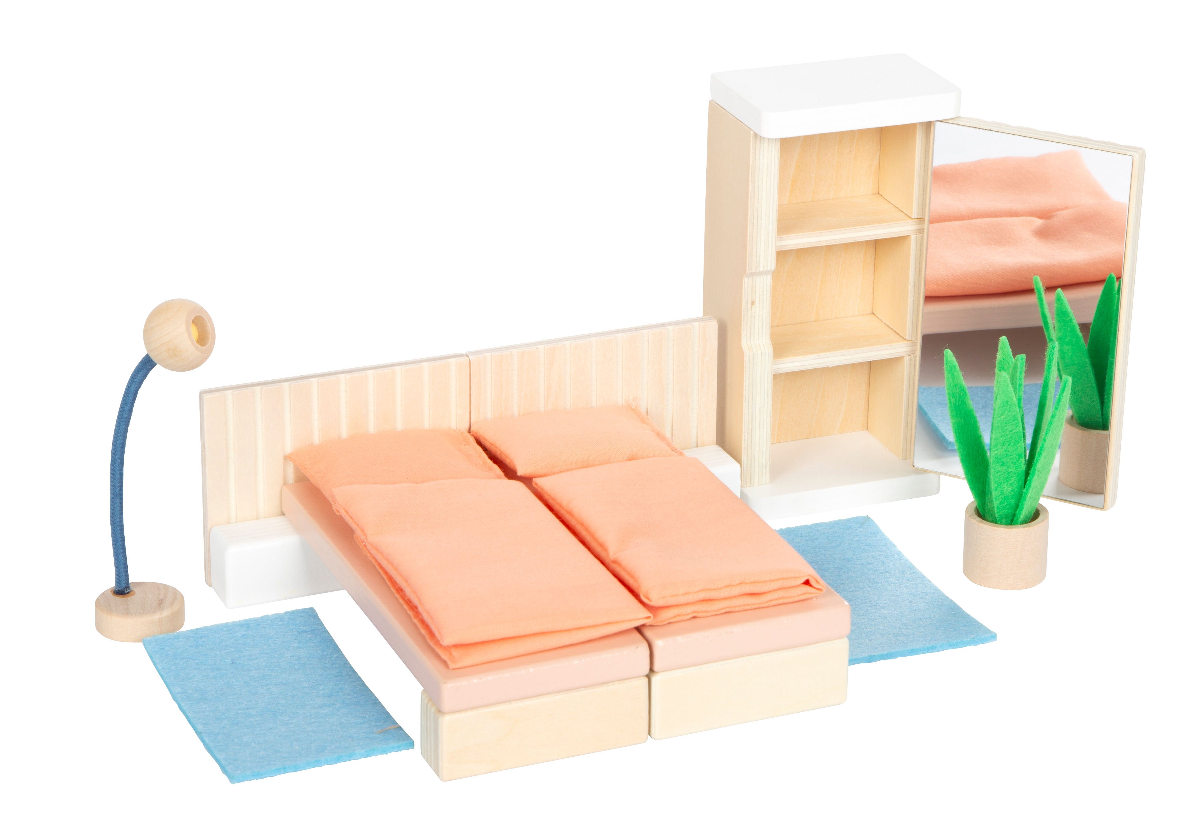 Schlafzimmer-Einrichtung fürs Puppenhaus