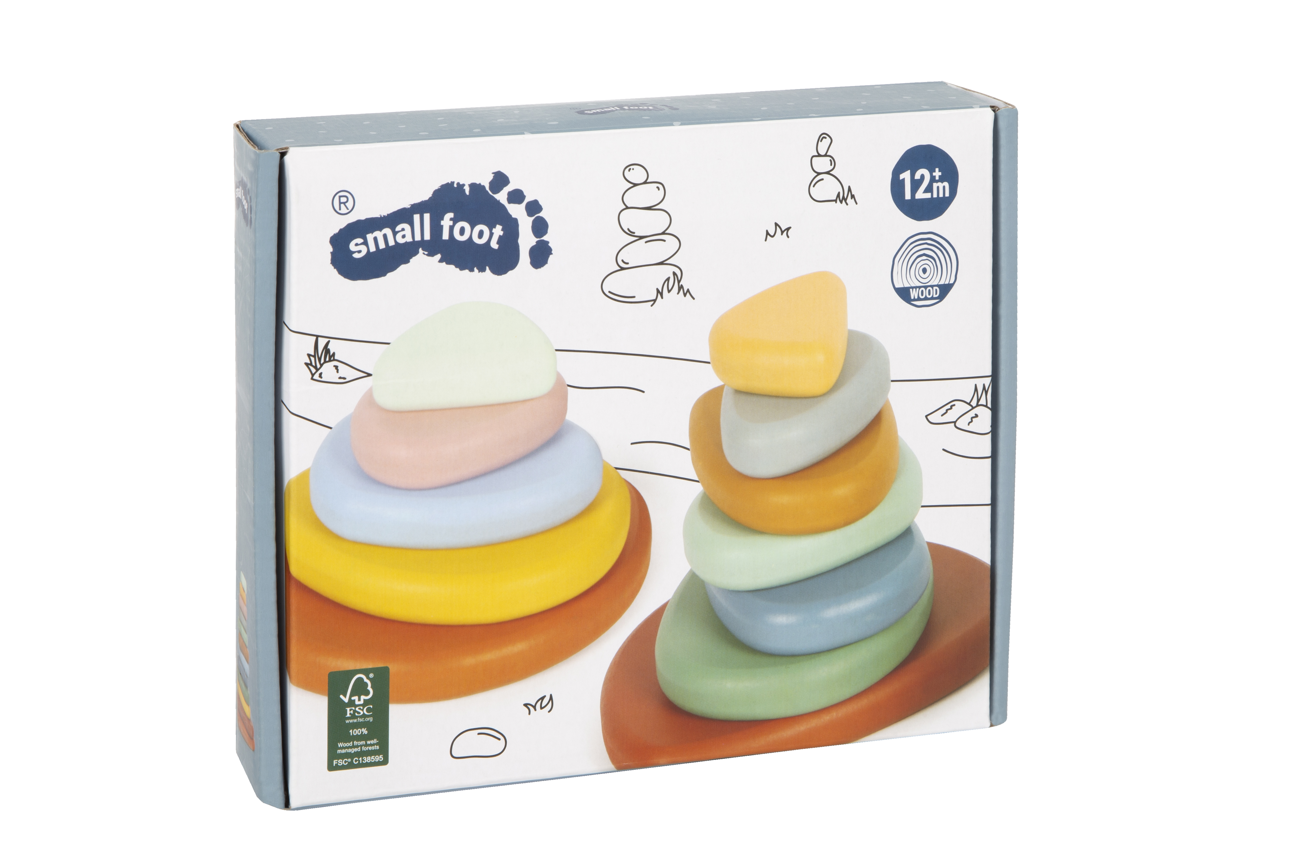 small foot Verpackung von Montessori Balanciersteinen aus Holz