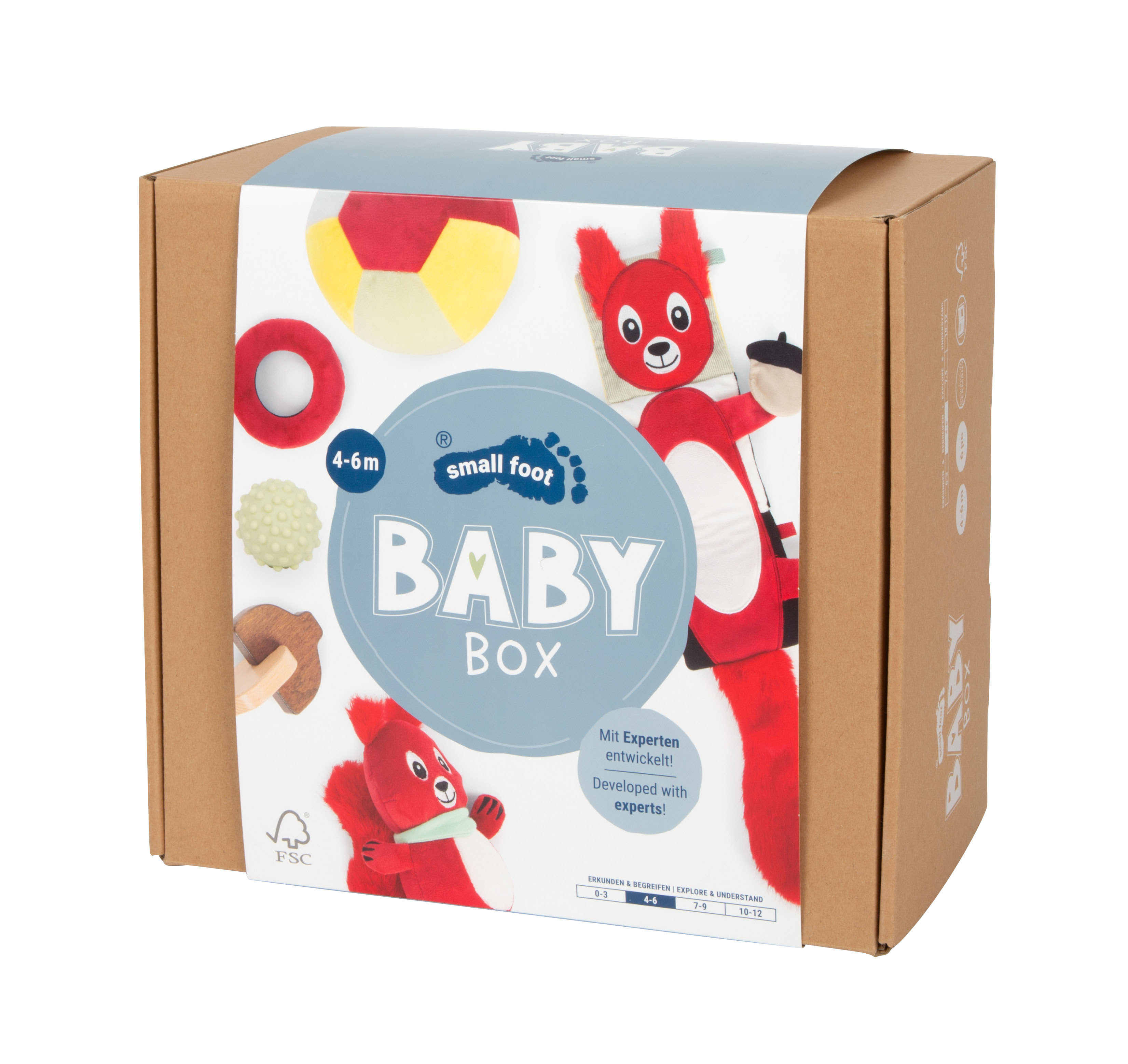 Baby Box, Spielzeugbox, Kleinkind-Spielset, Weiches Spielzeug, Bunte Accessoires, Baby-Box, Spielzeugbox, Weiches Spielzeugset, Roter Bär, Bildungs-Spielzeug